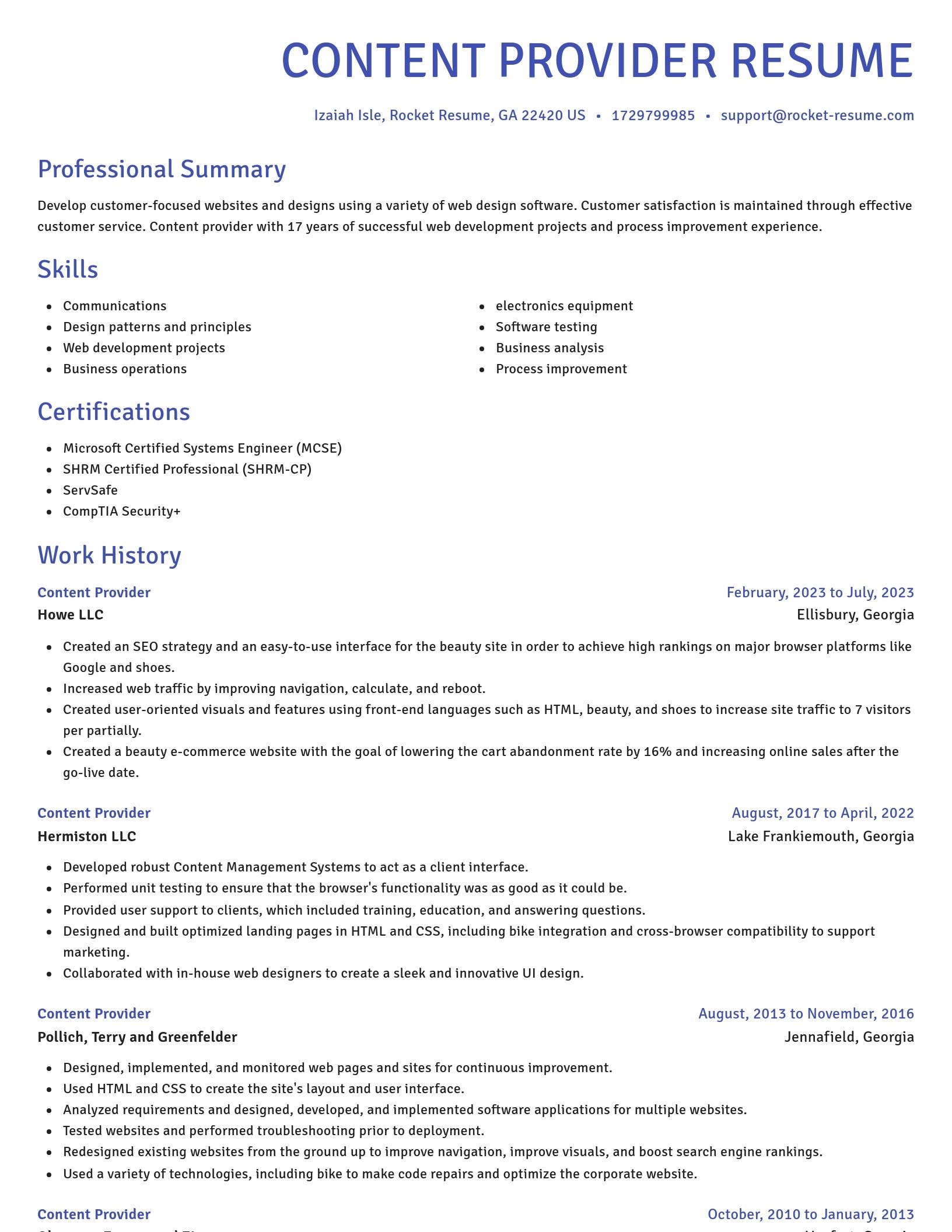 Novel resume template