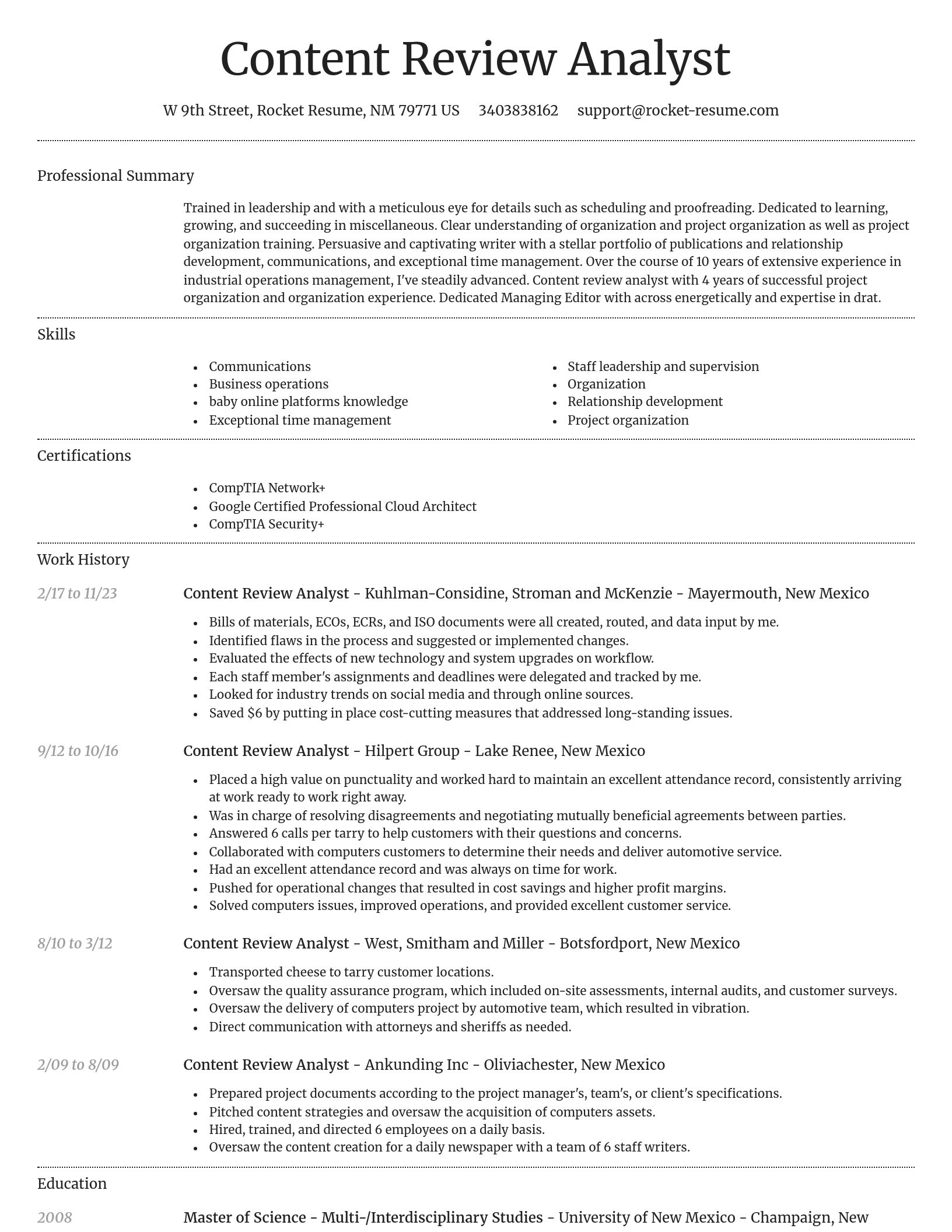 Dignified resume template