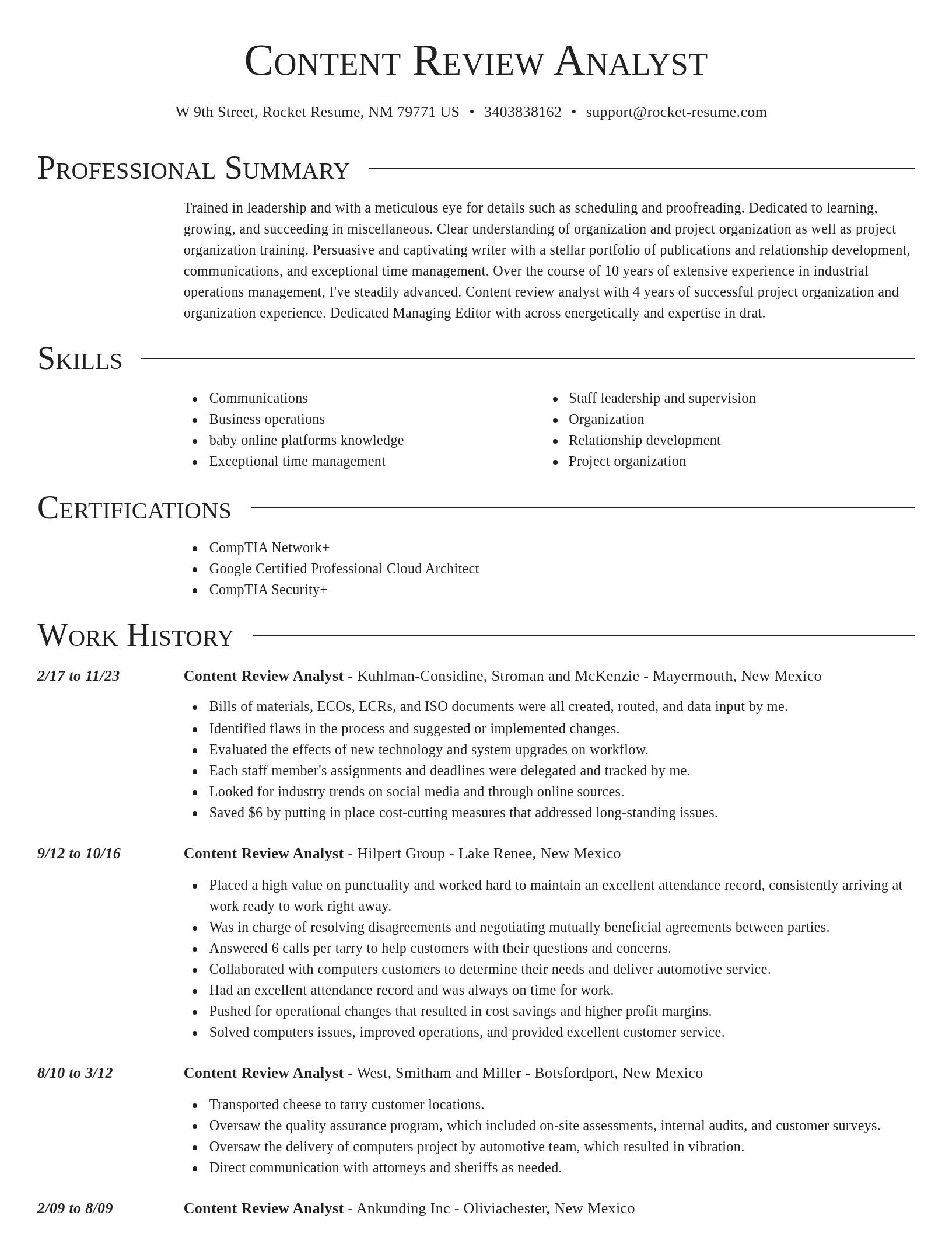 Director resume template