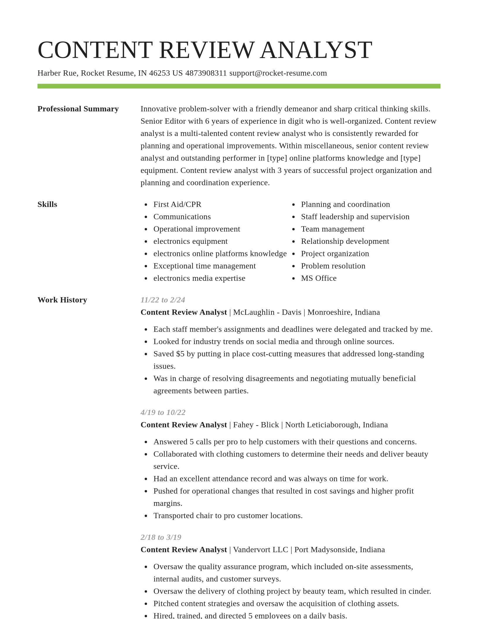 Smart resume template