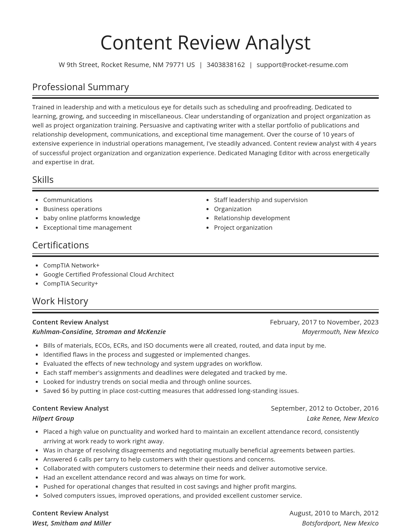 Spotlight resume template