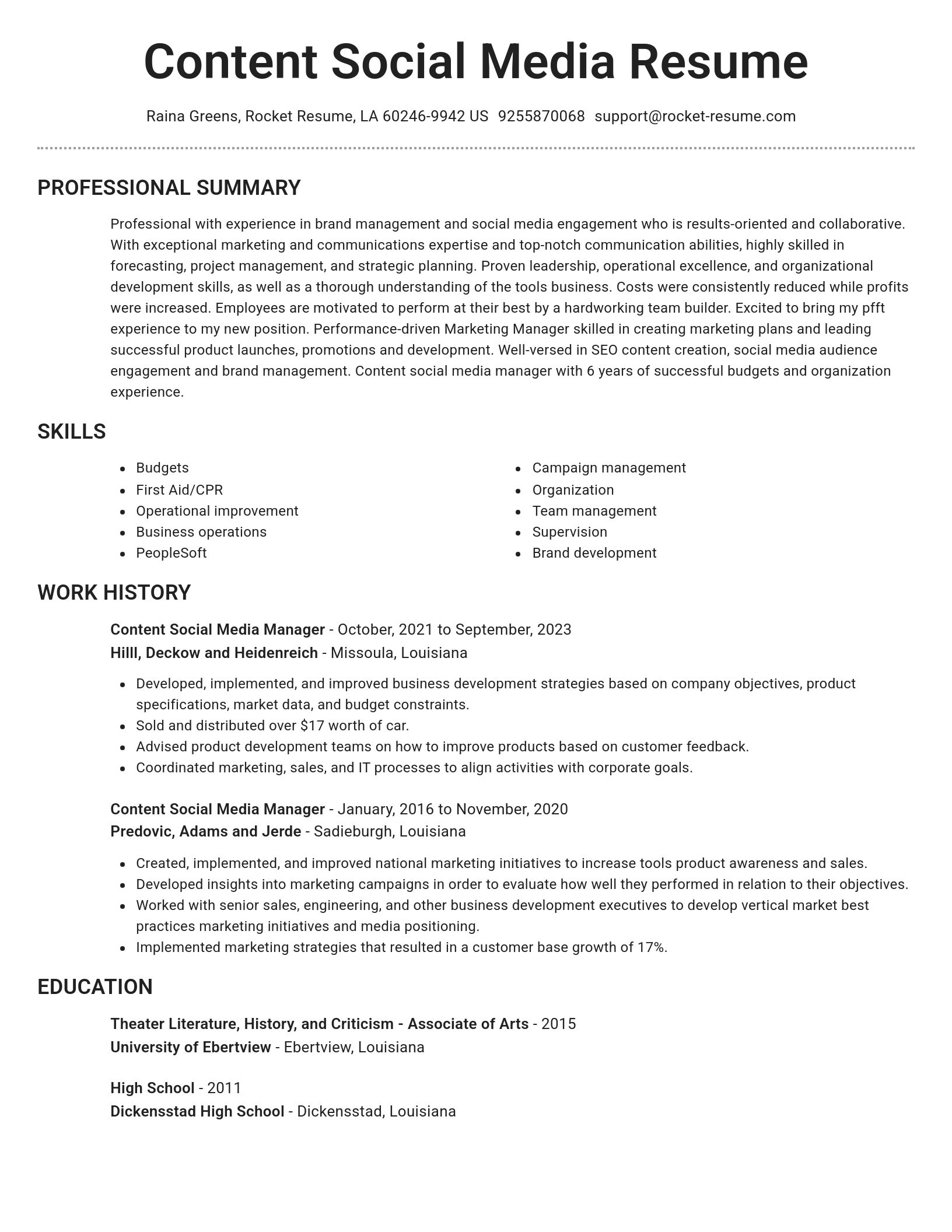 Brilliant resume template