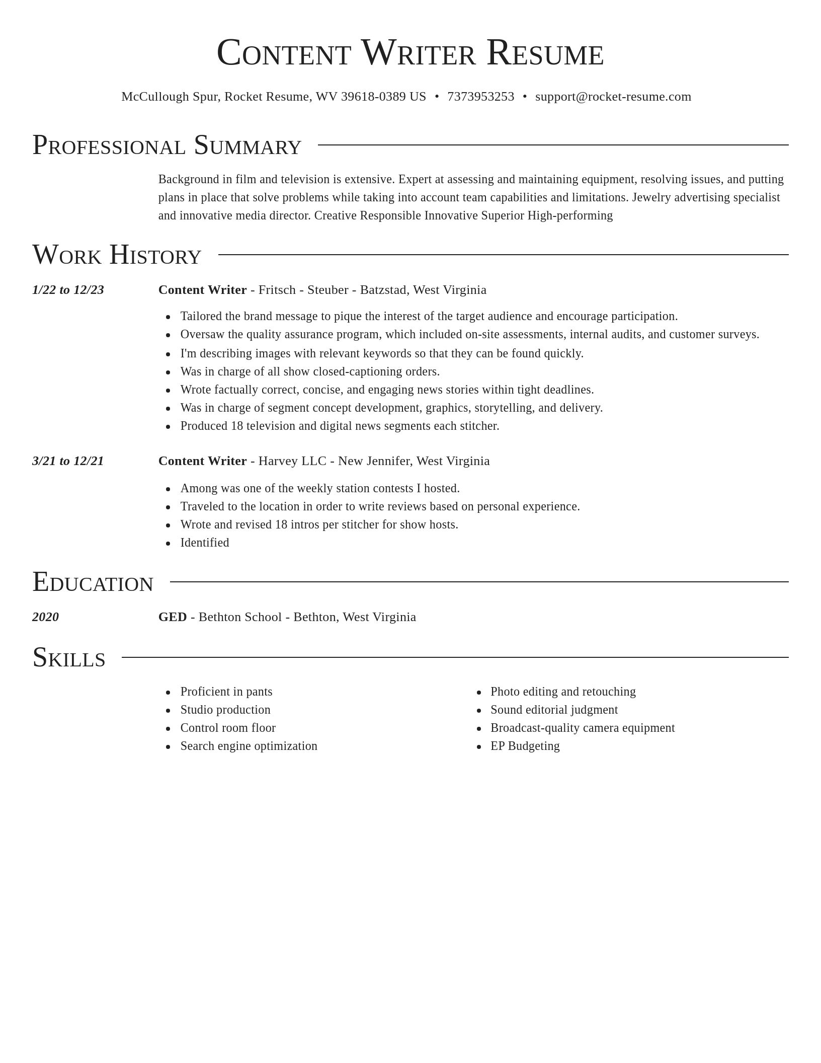 Director resume template