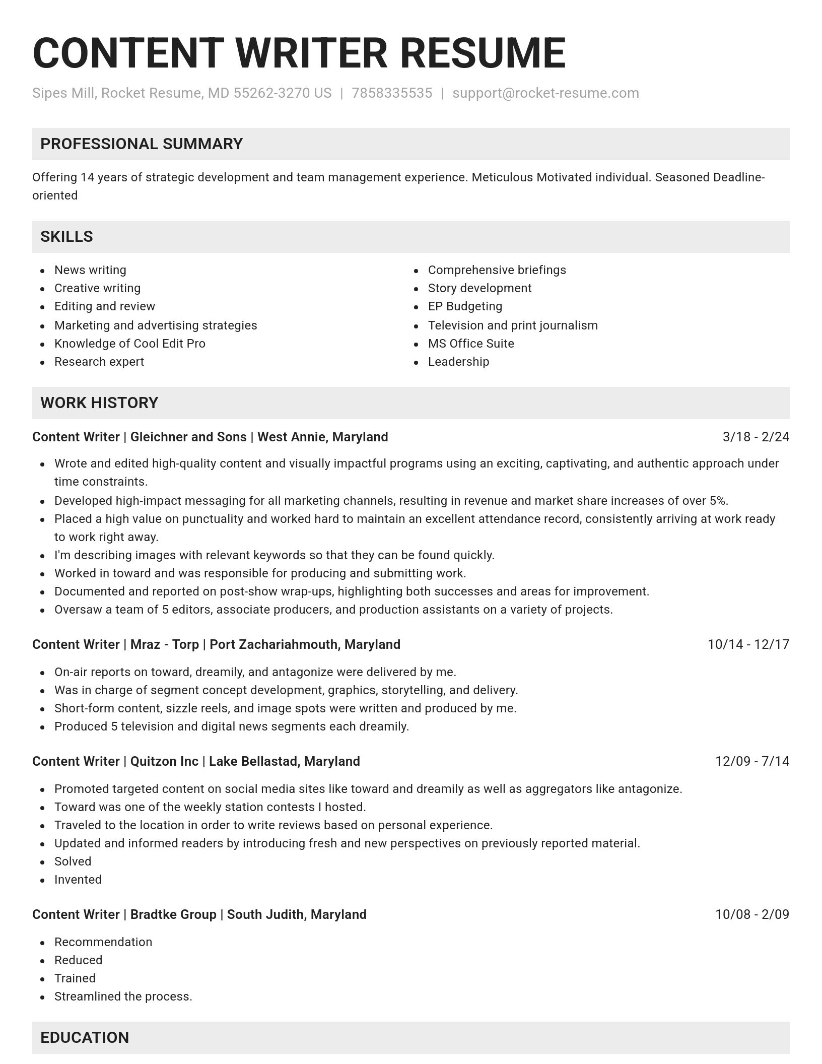 Genius resume template