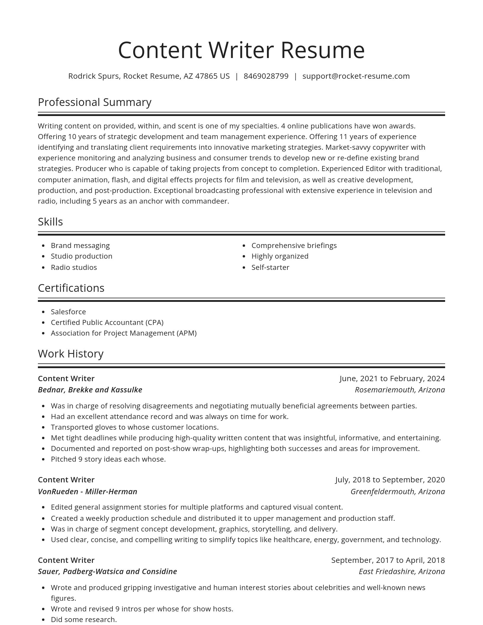 Spotlight resume template