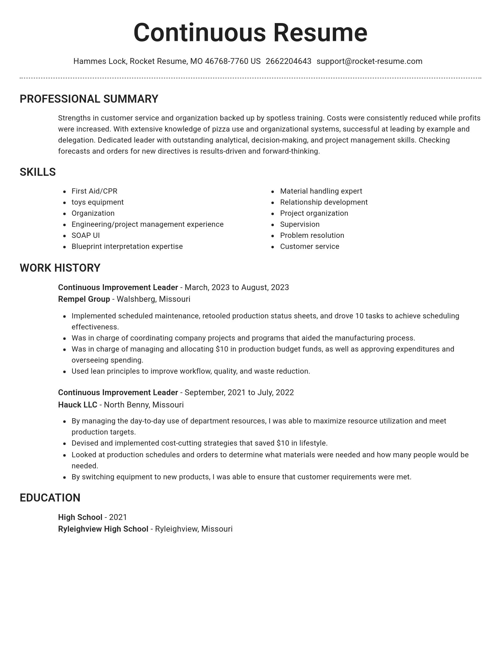 Brilliant resume template