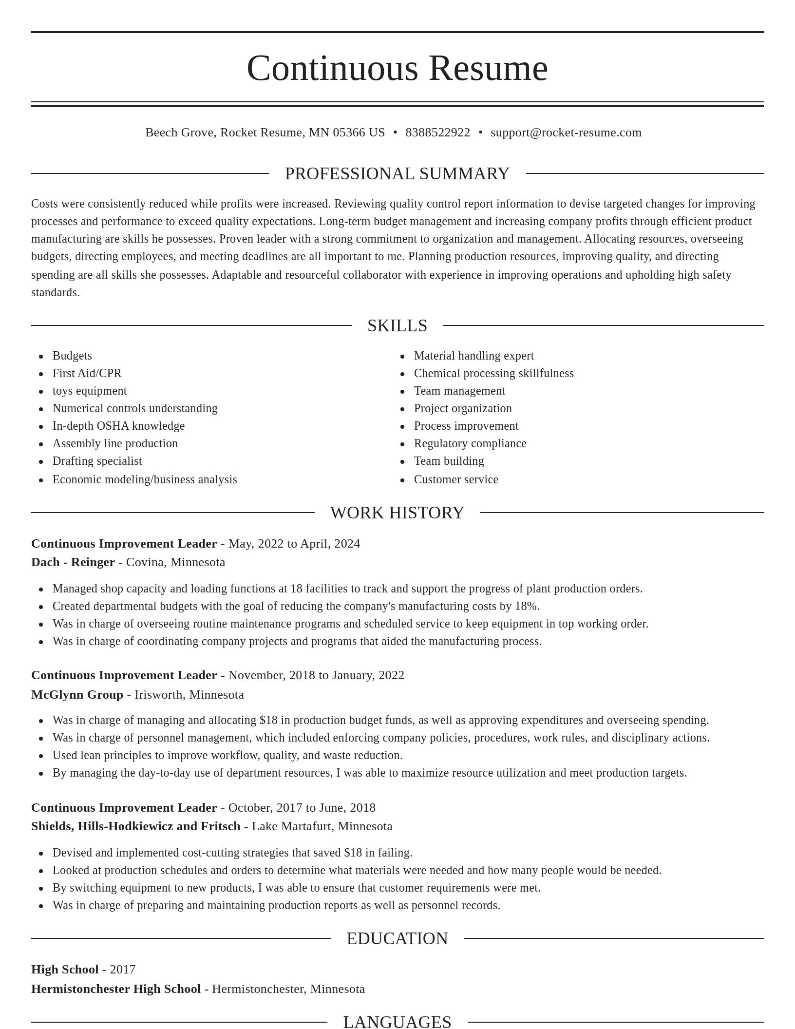 Elegant resume template