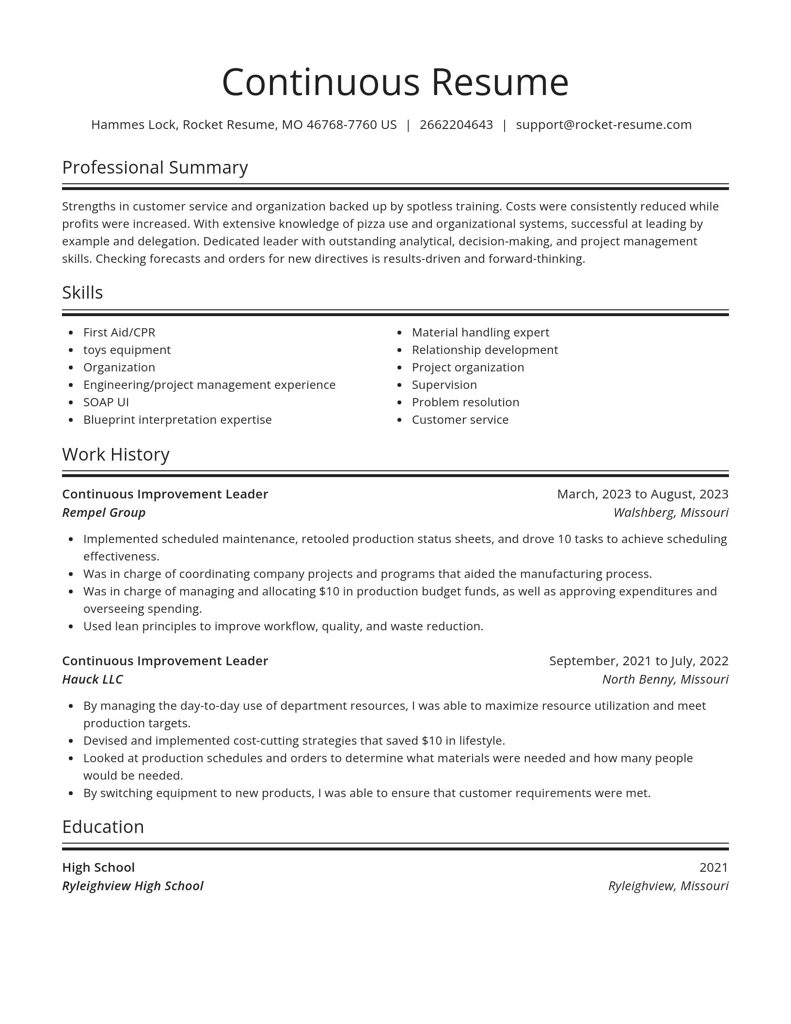Spotlight resume template