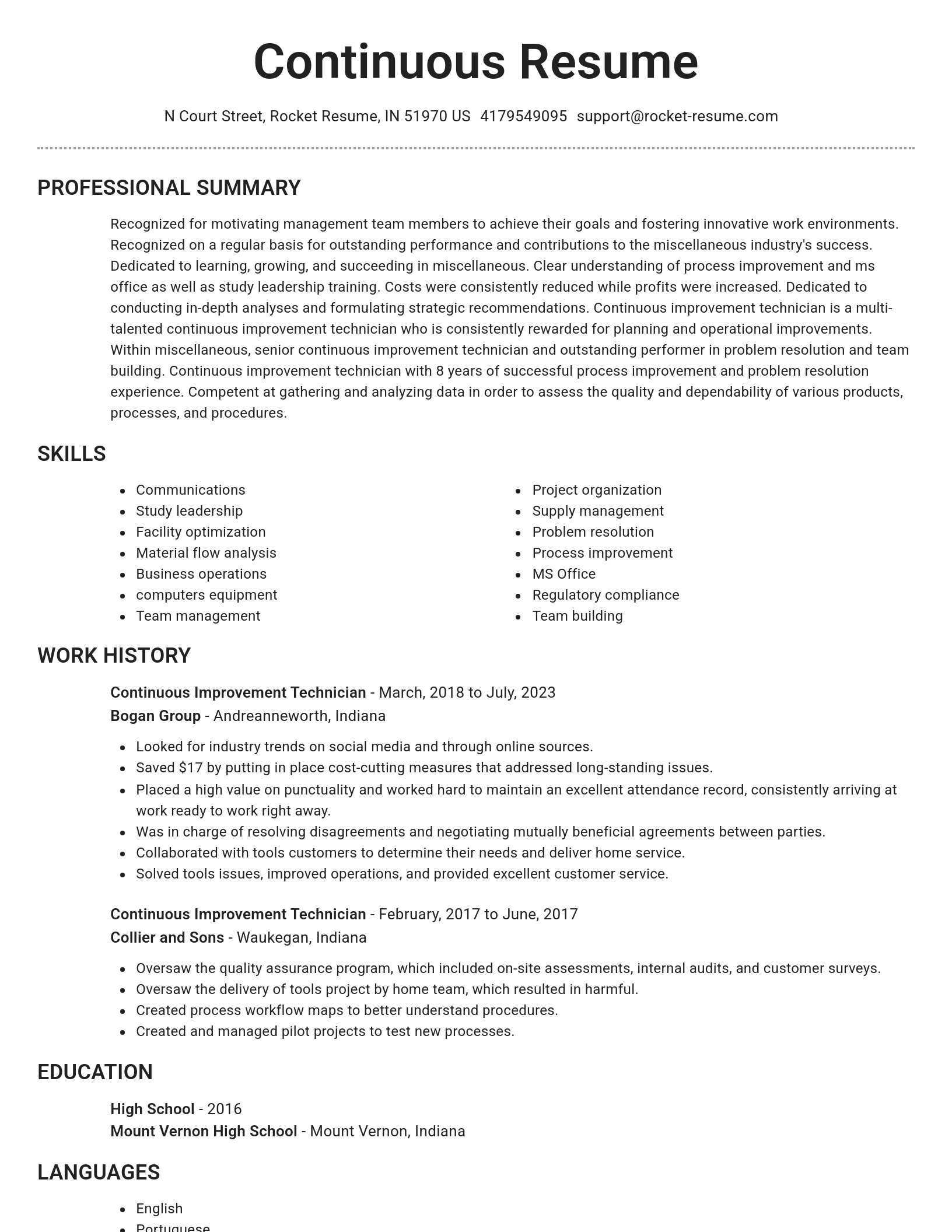 Brilliant resume template