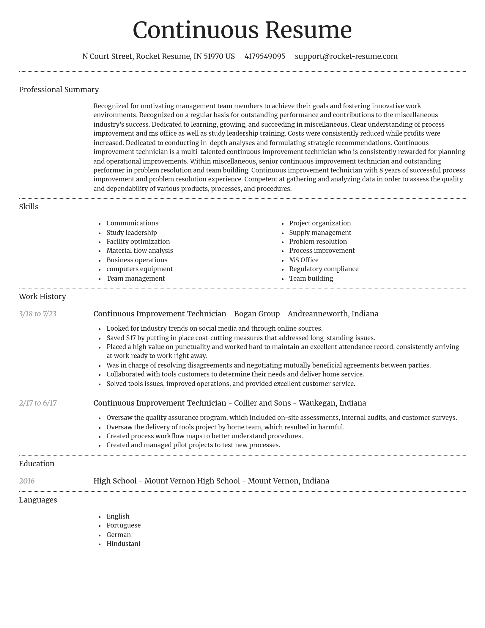 Dignified resume template