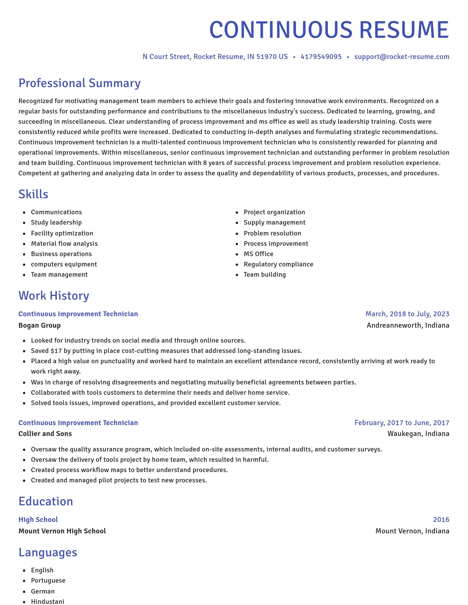 Novel resume template