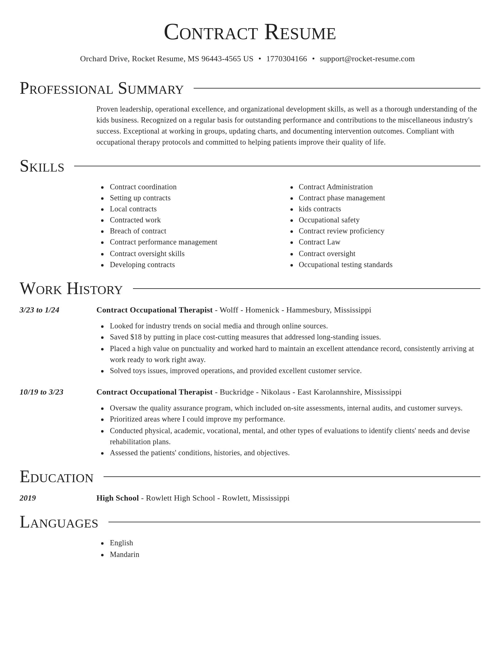 Director resume template
