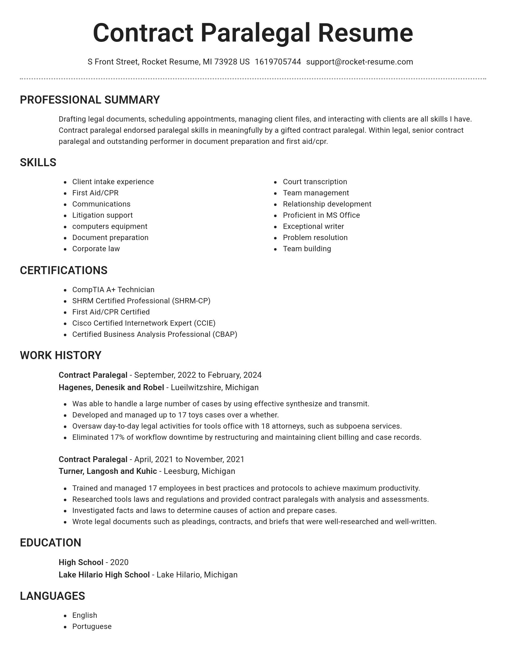 Brilliant resume template