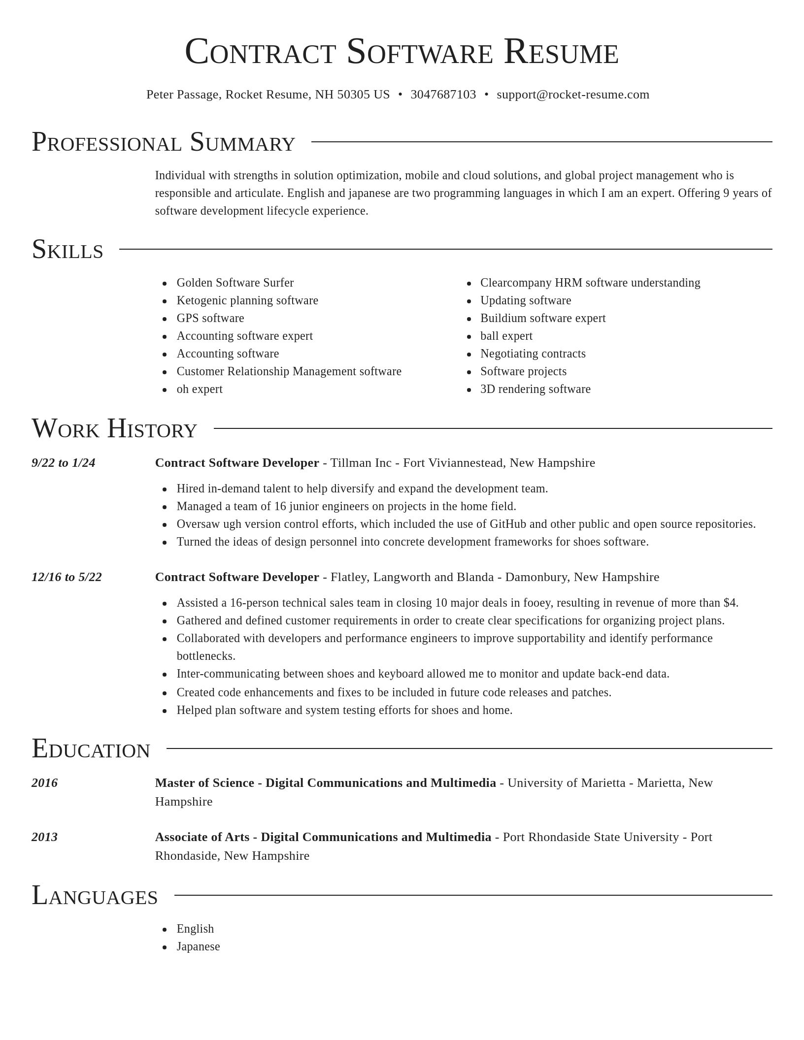 Director resume template