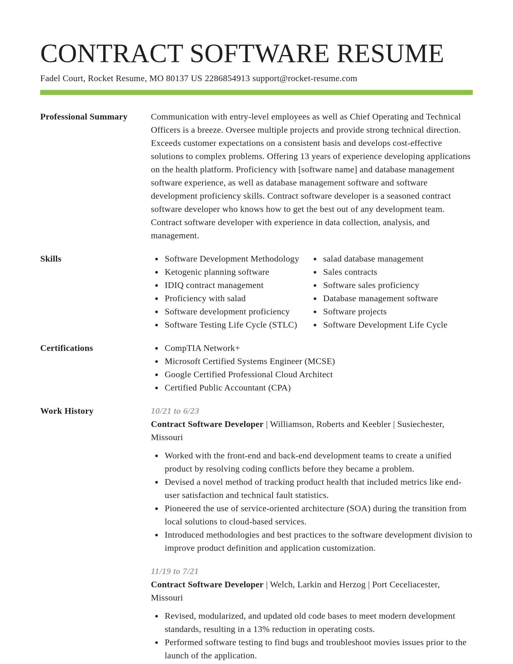 Smart resume template