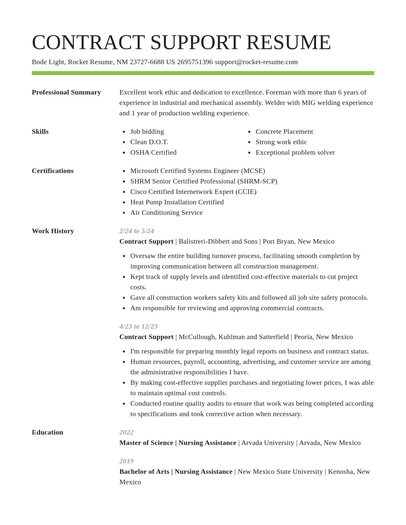 Smart resume template