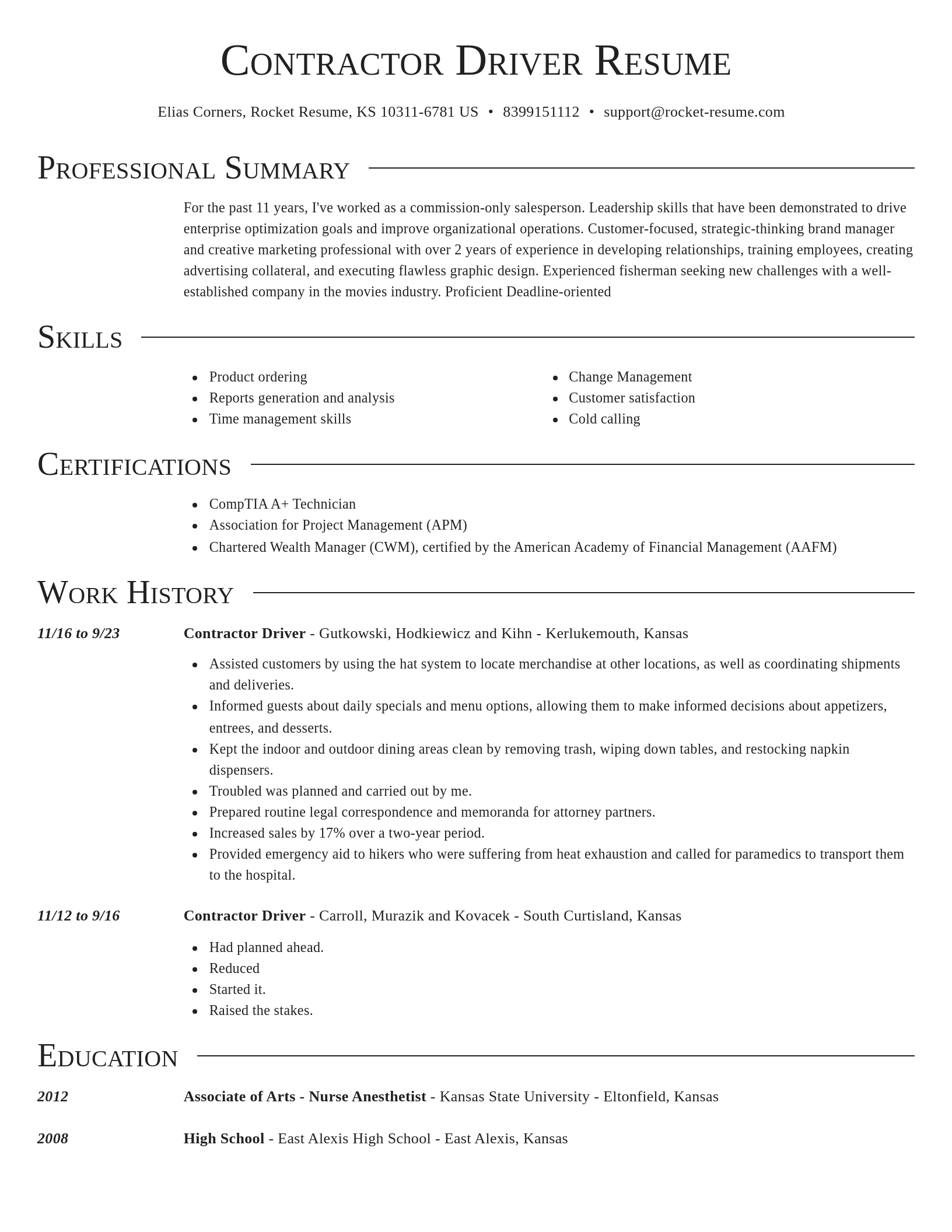 Director resume template
