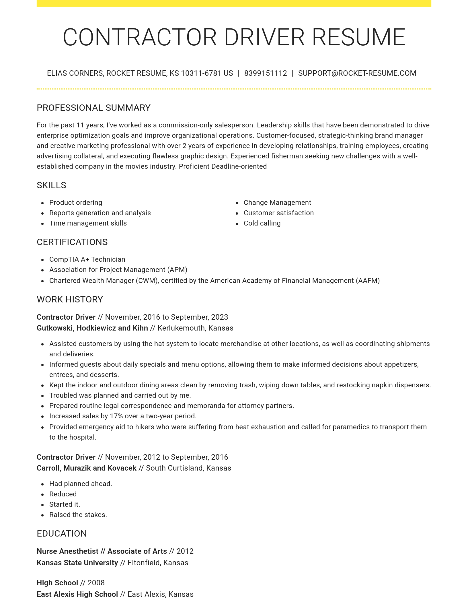 Grand resume template