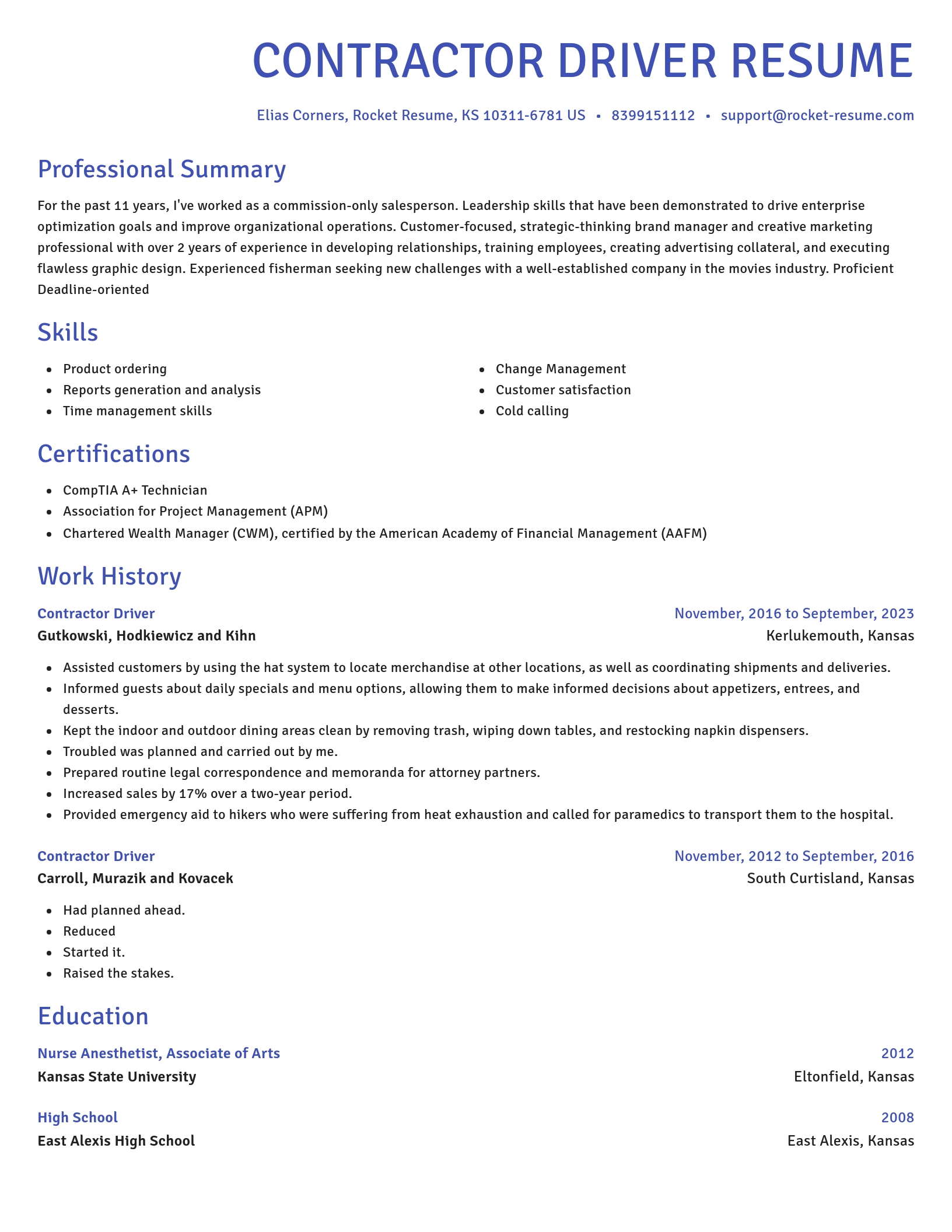 Novel resume template