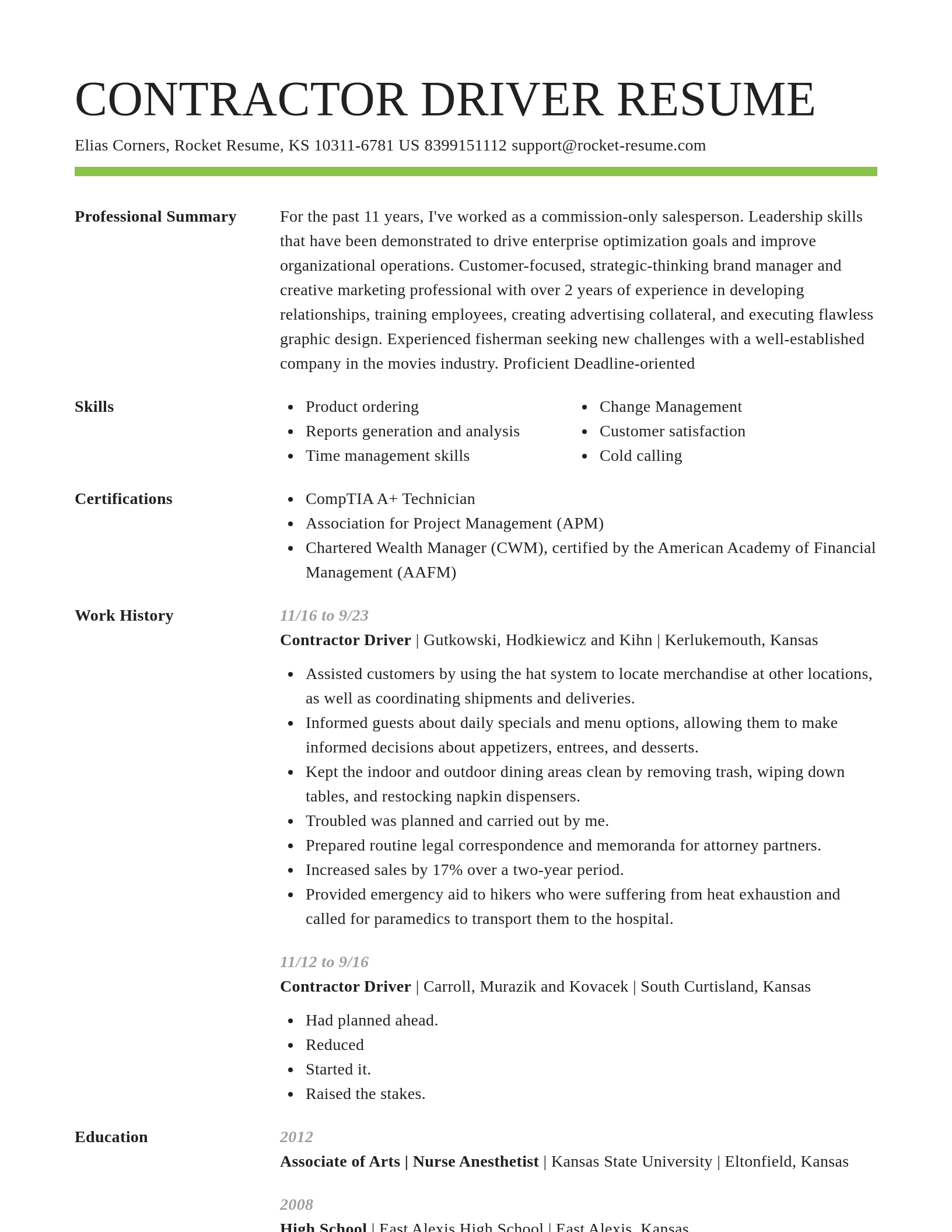 Smart resume template