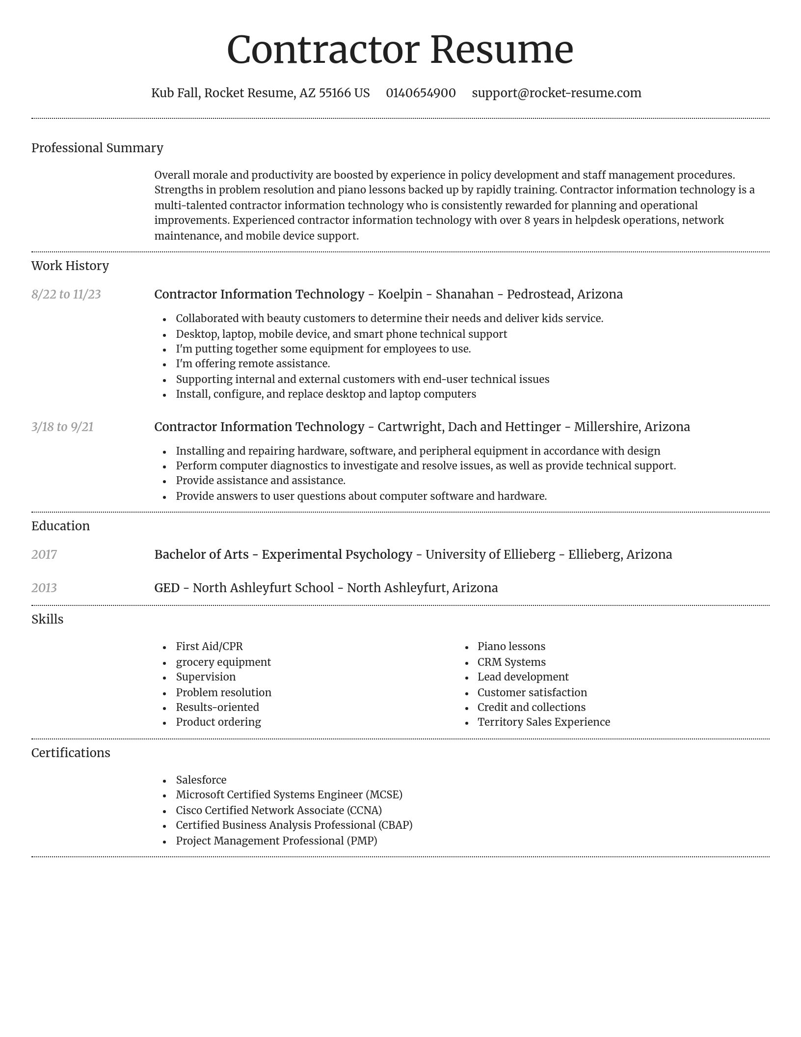 Dignified resume template