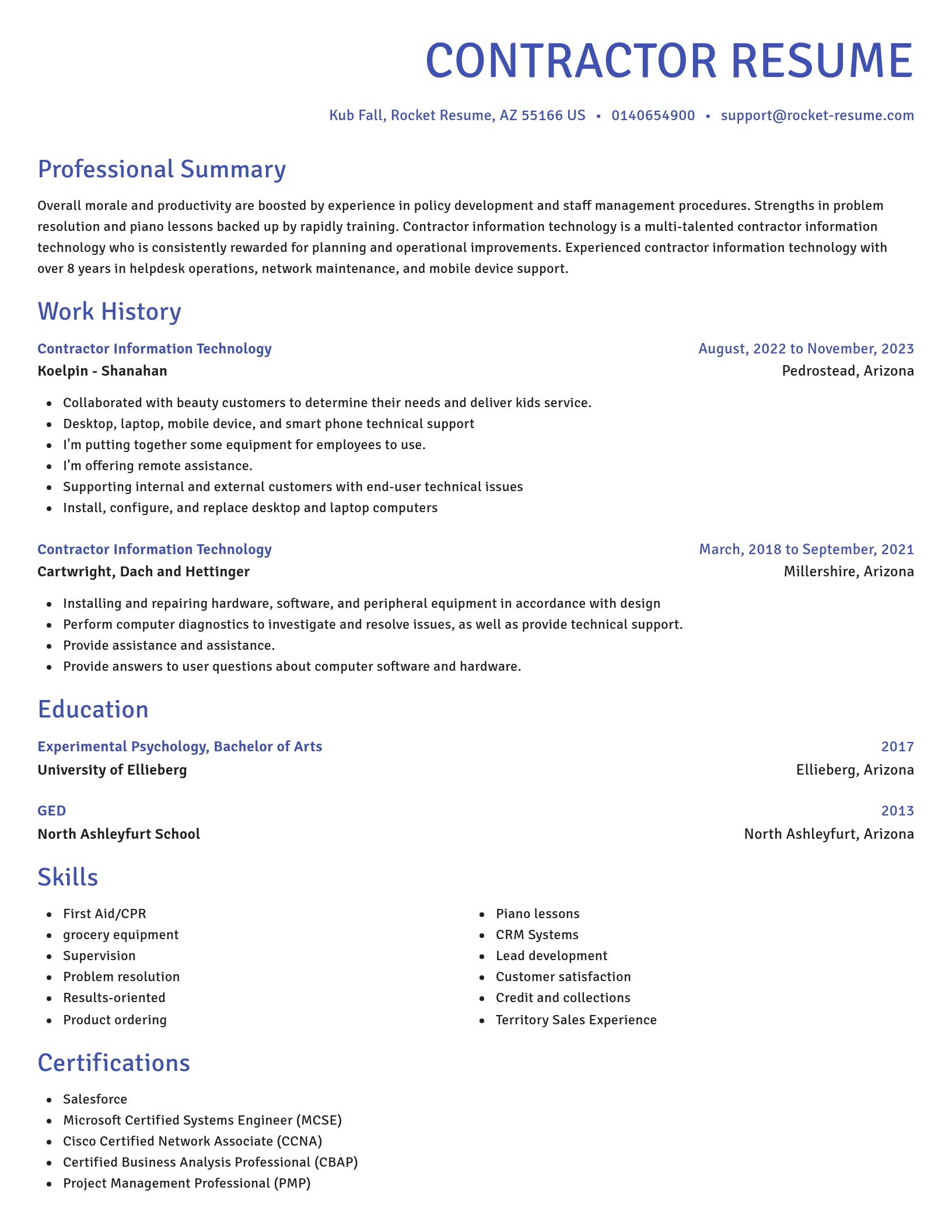 Novel resume template