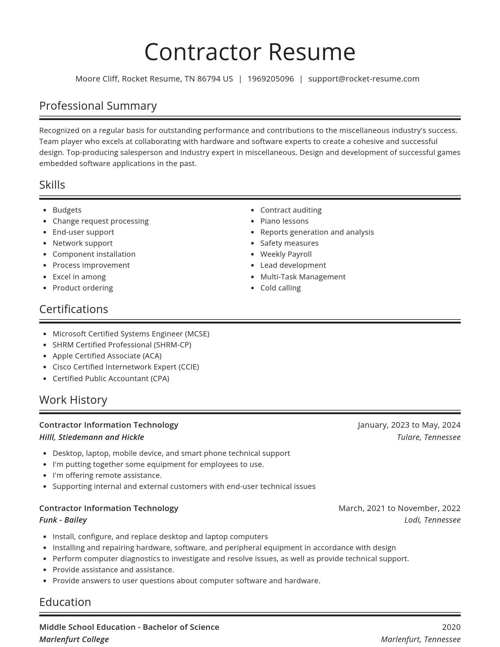 Spotlight resume template