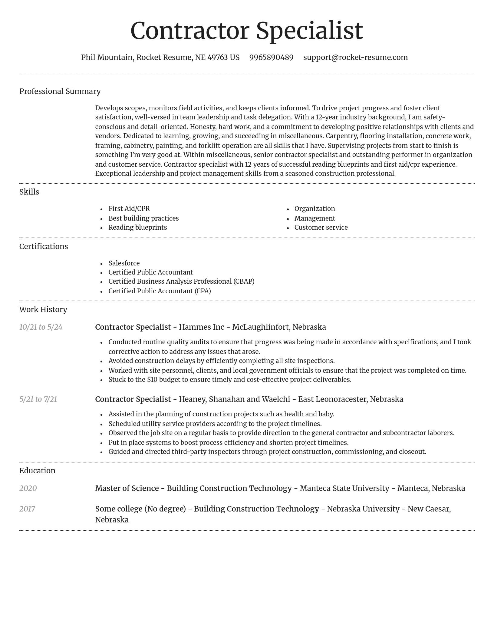 Dignified resume template