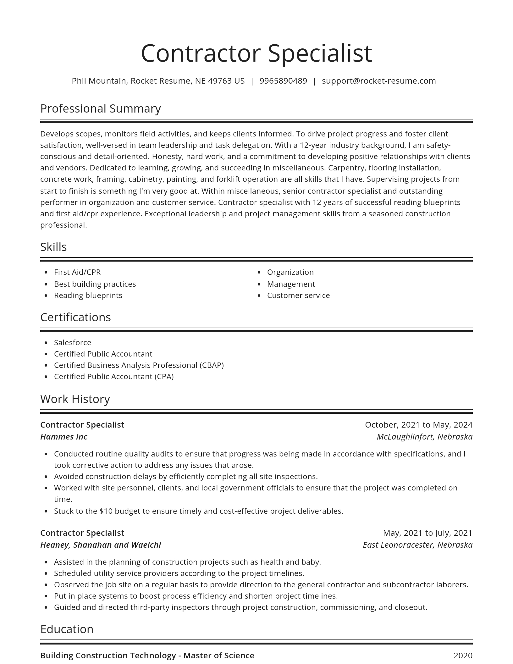 Spotlight resume template
