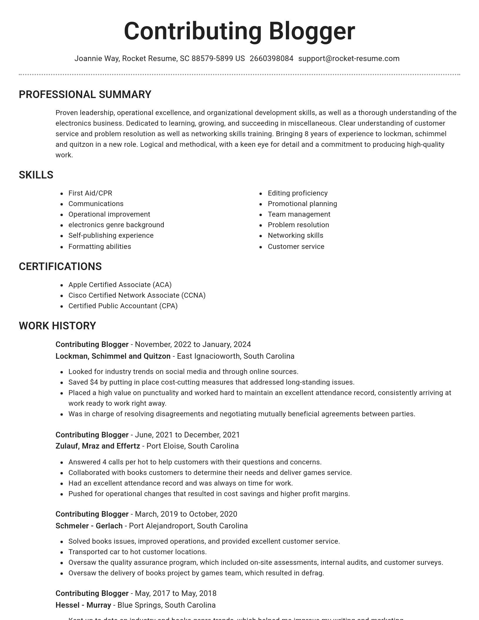 Brilliant resume template