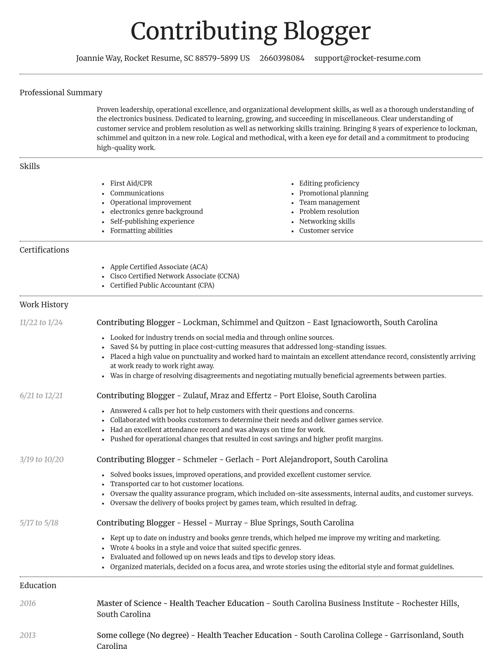 Dignified resume template