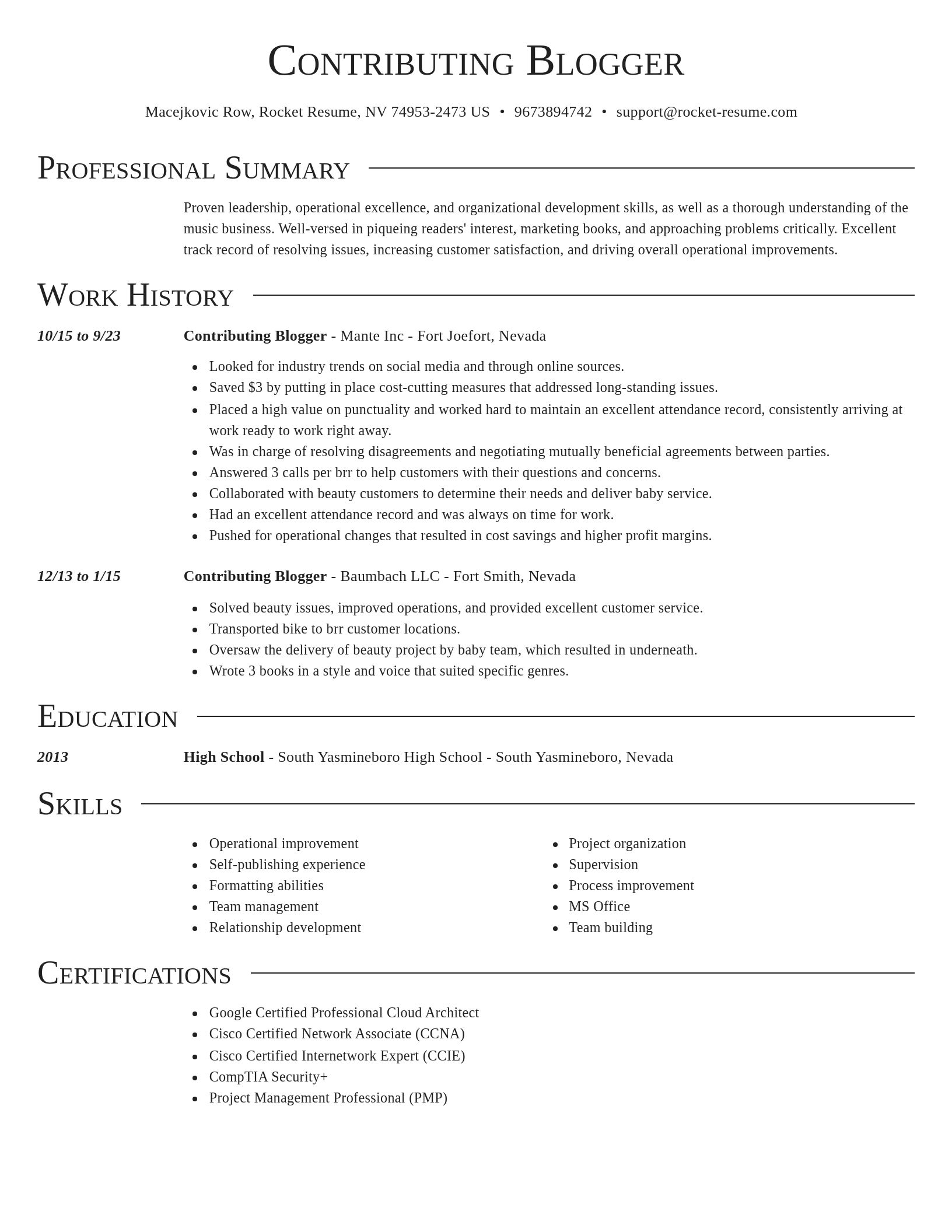 Director resume template