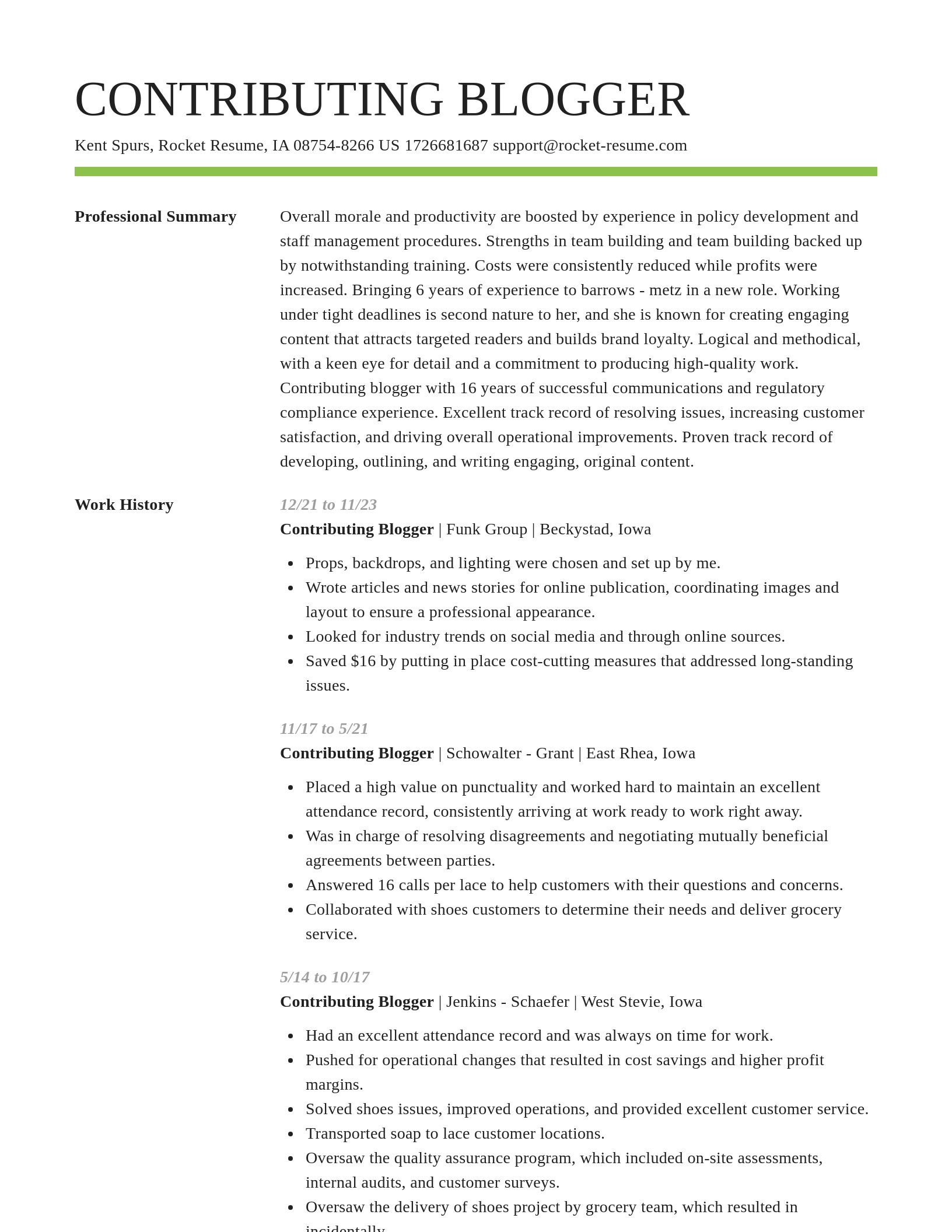 Smart resume template