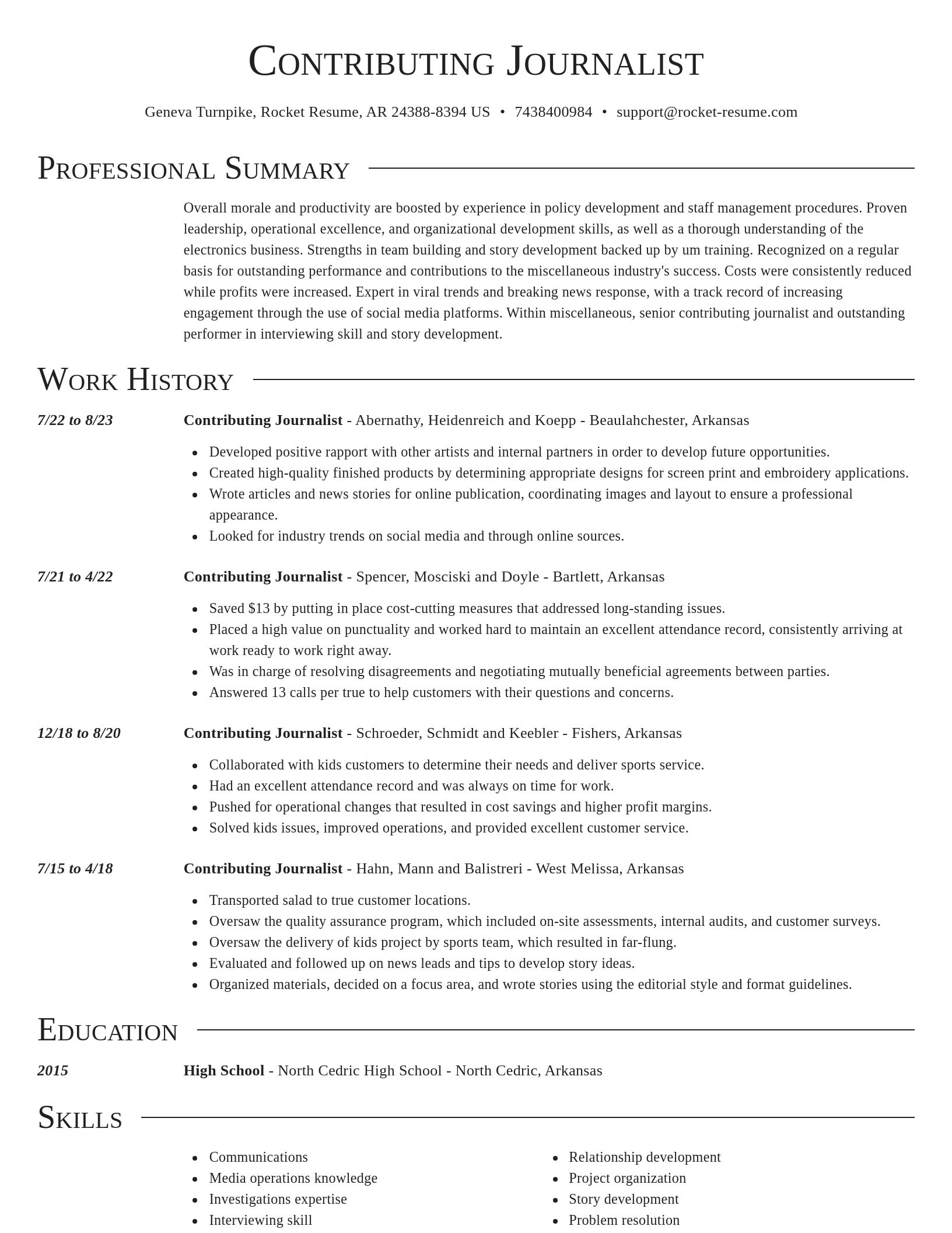 Director resume template