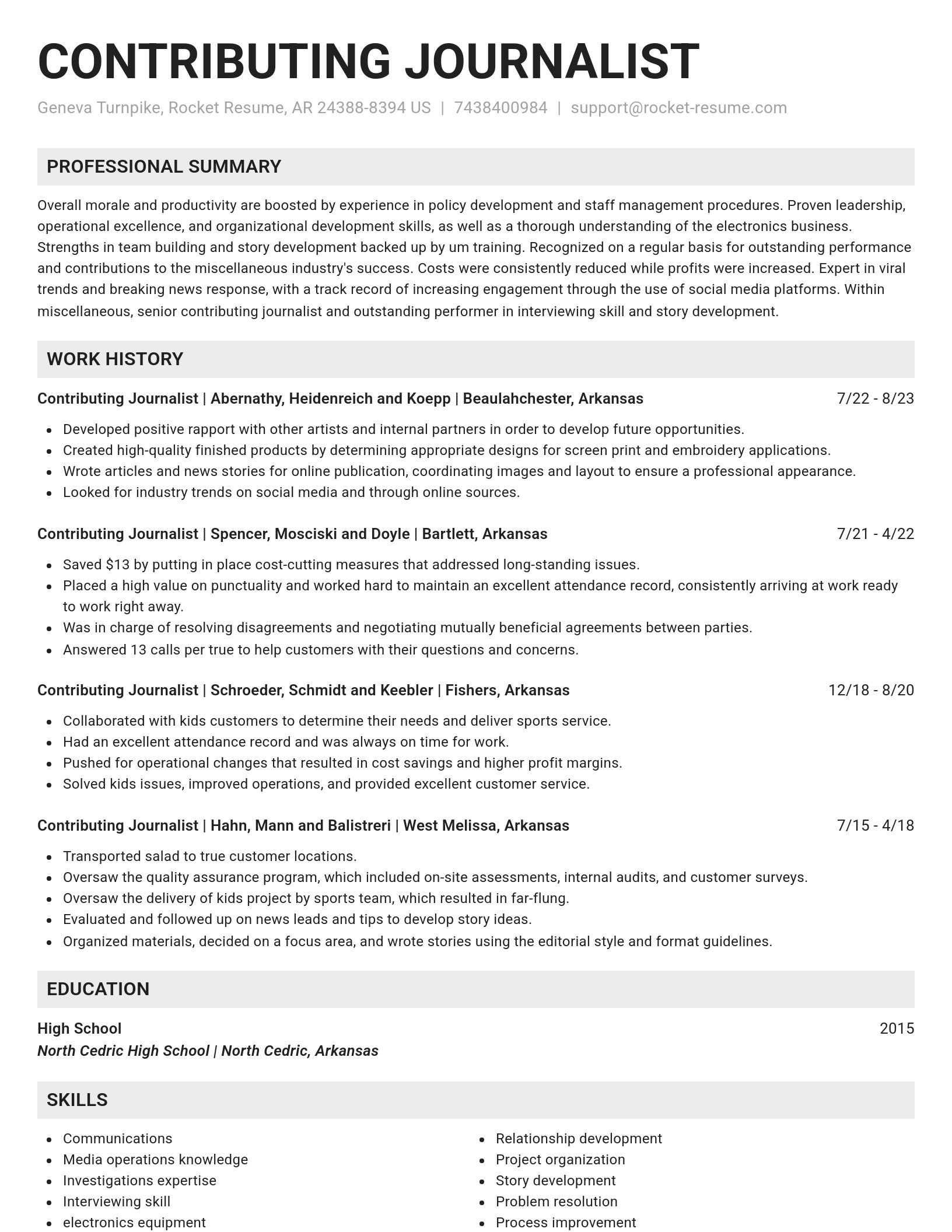 Genius resume template