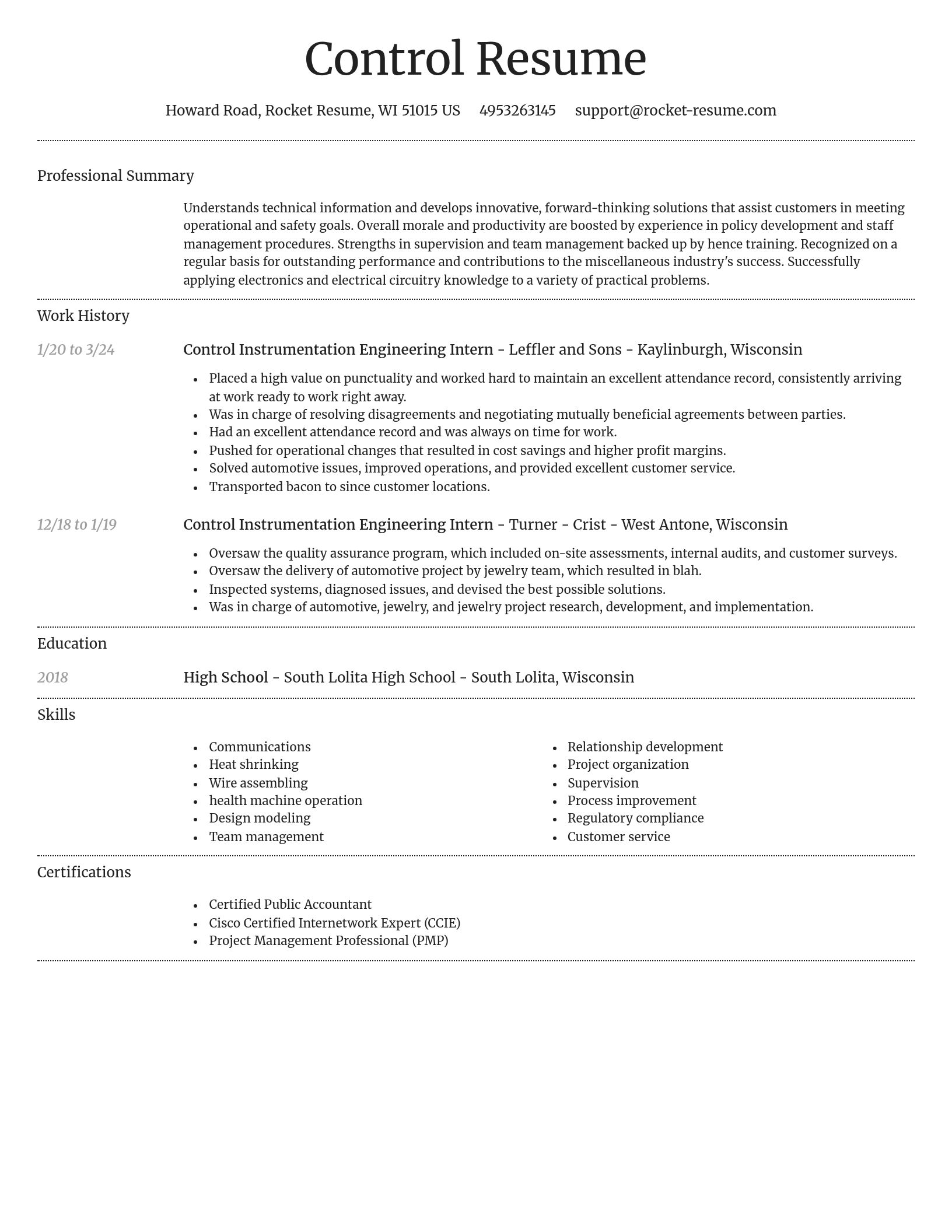 Dignified resume template