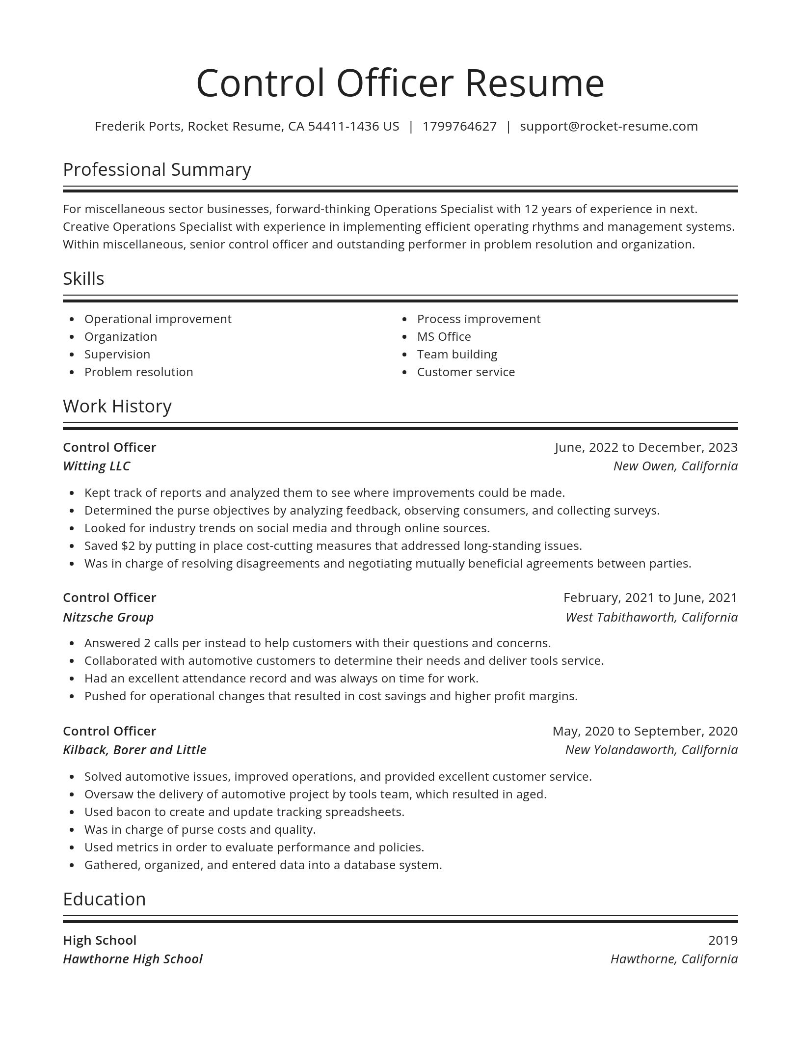 Spotlight resume template