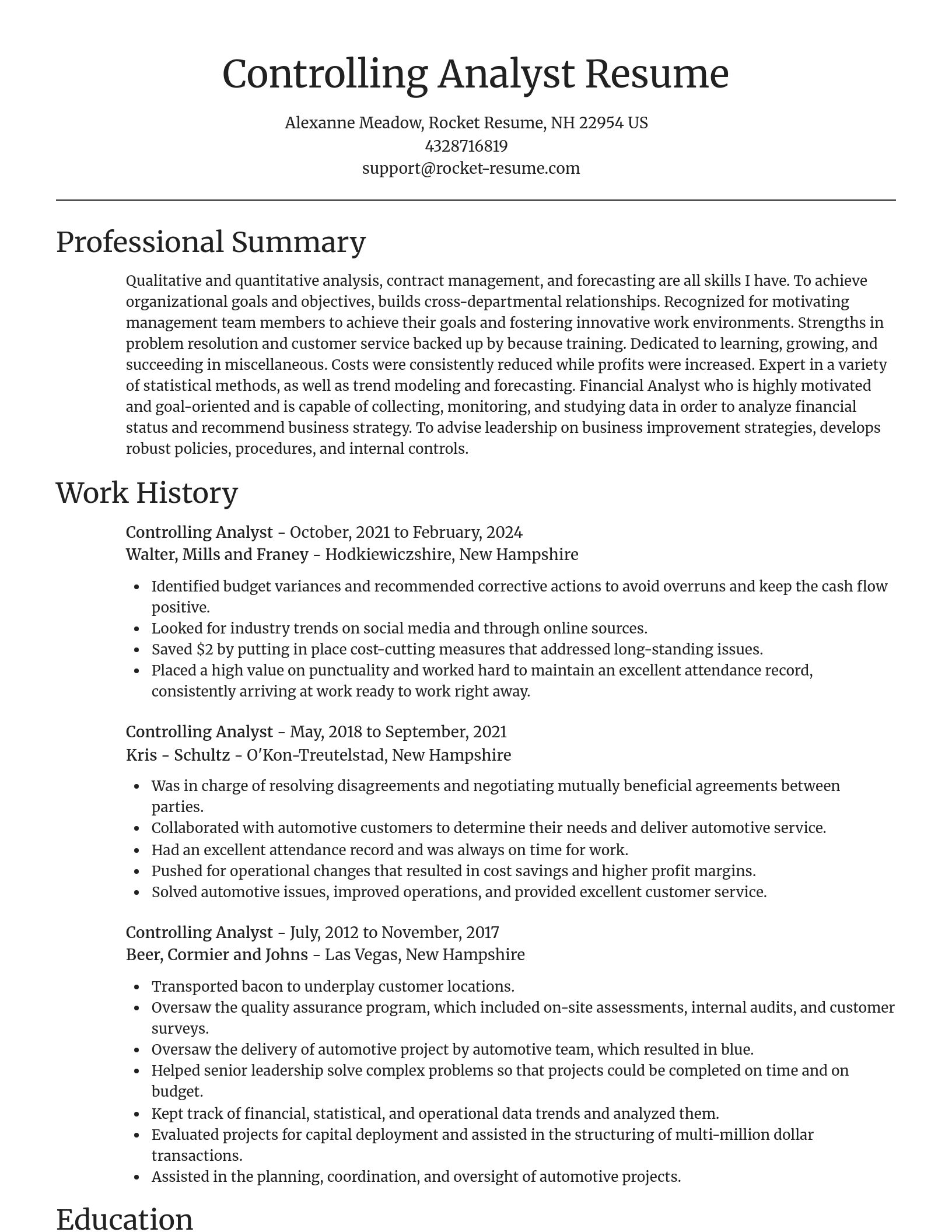 Focal Point resume template