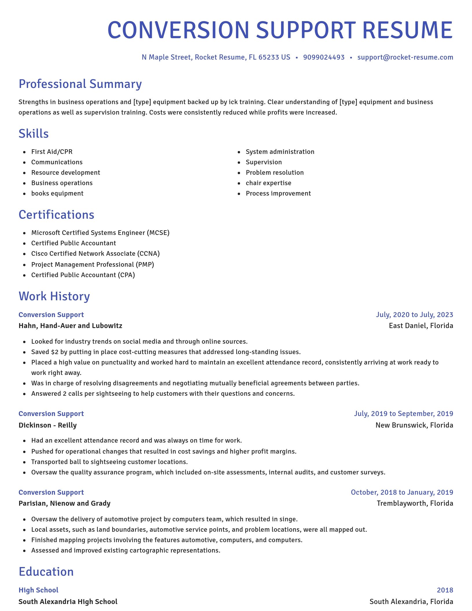 Novel resume template