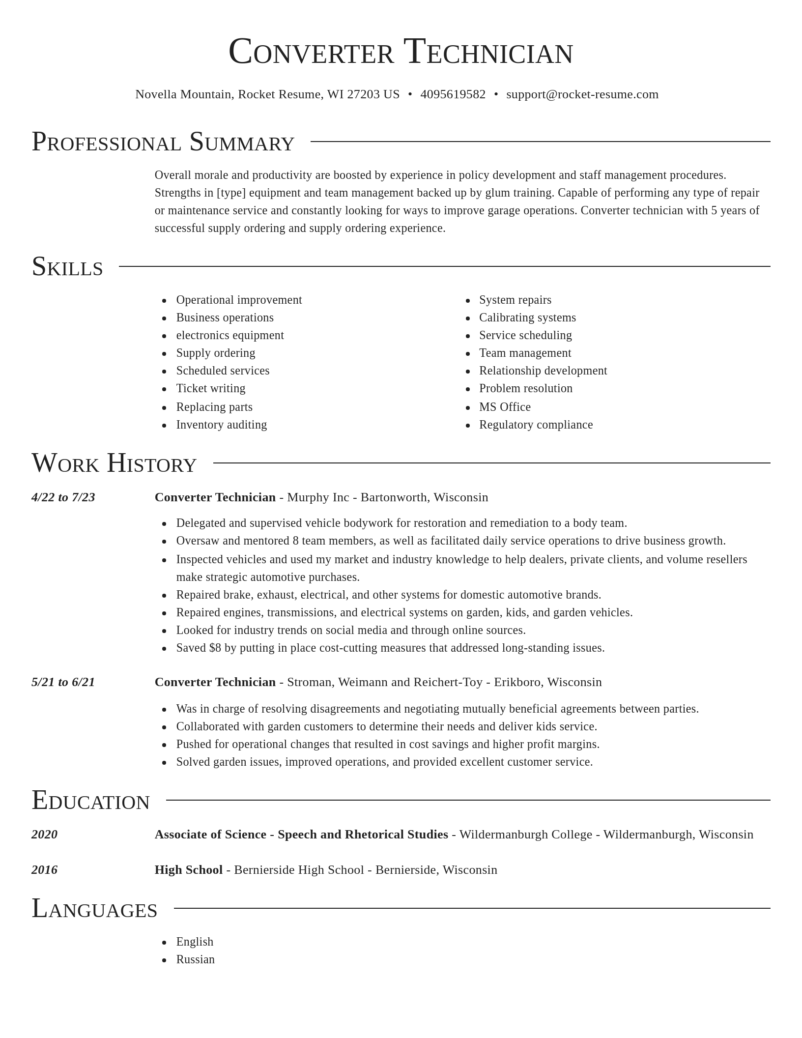 Director resume template