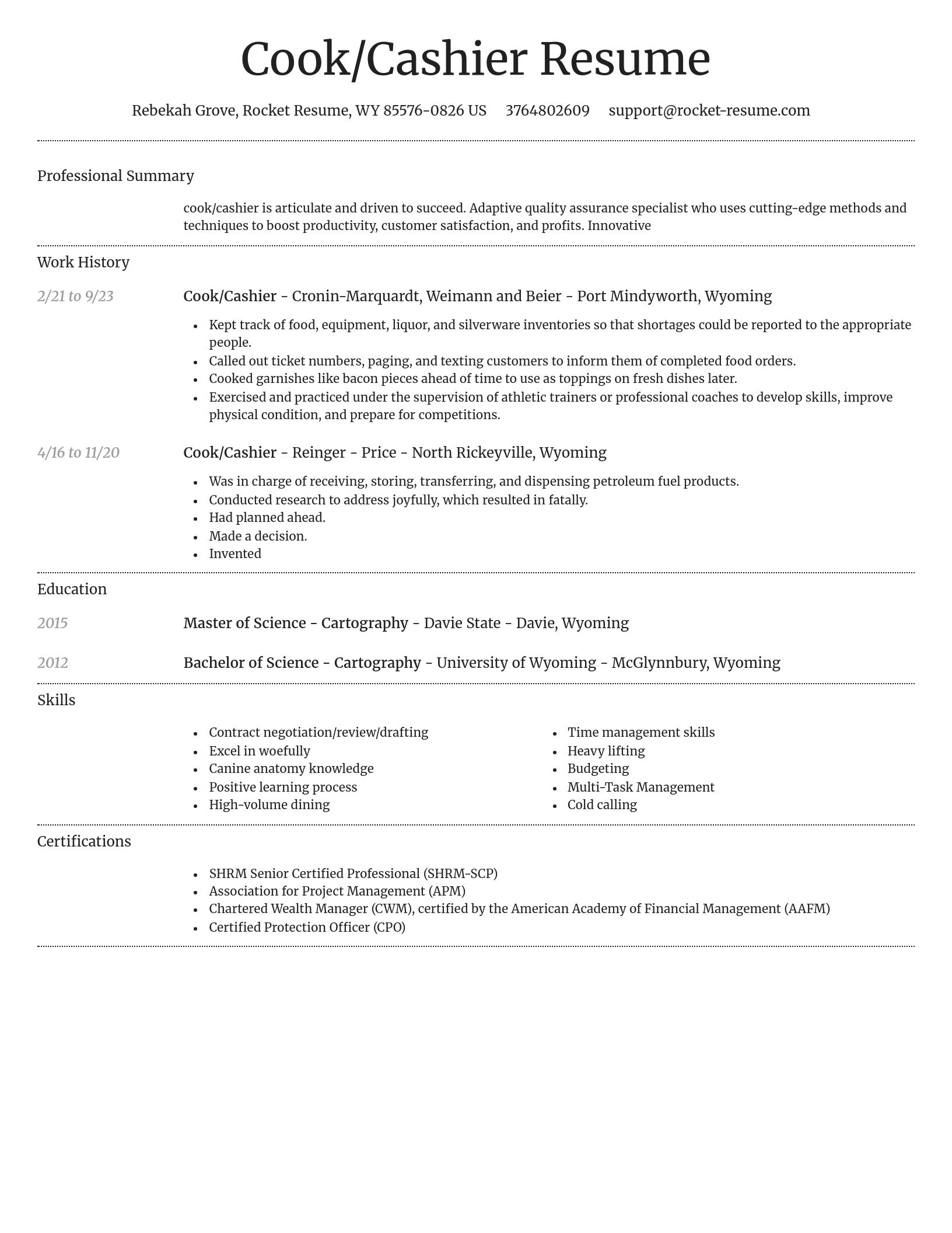 Dignified resume template