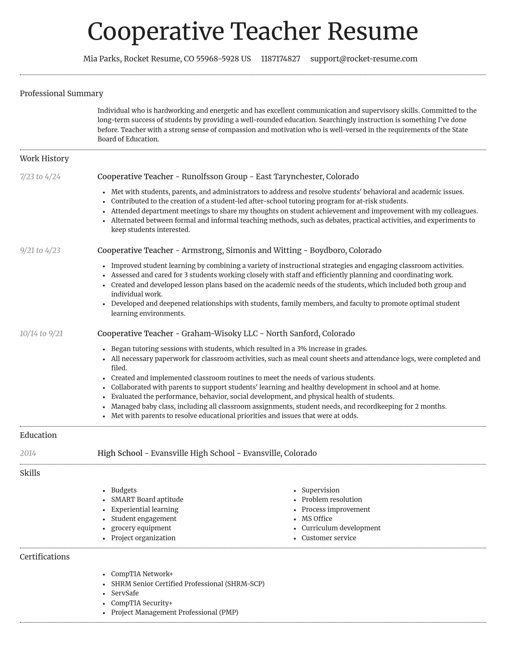 Dignified resume template