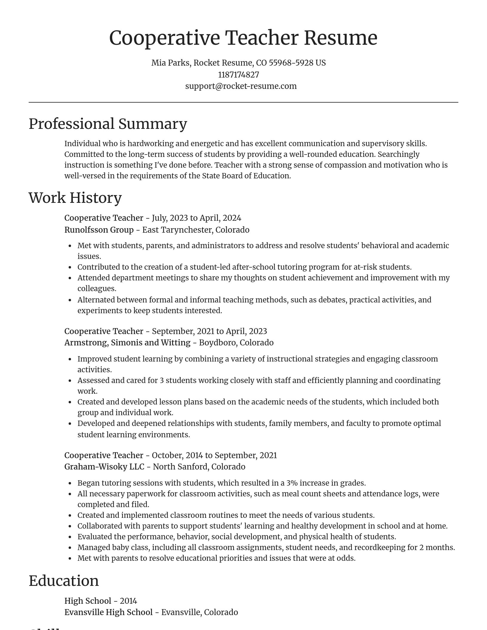 Focal Point resume template