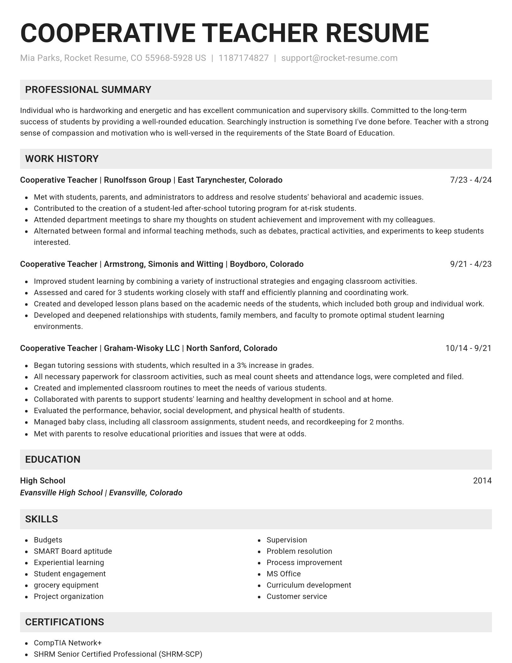 Genius resume template