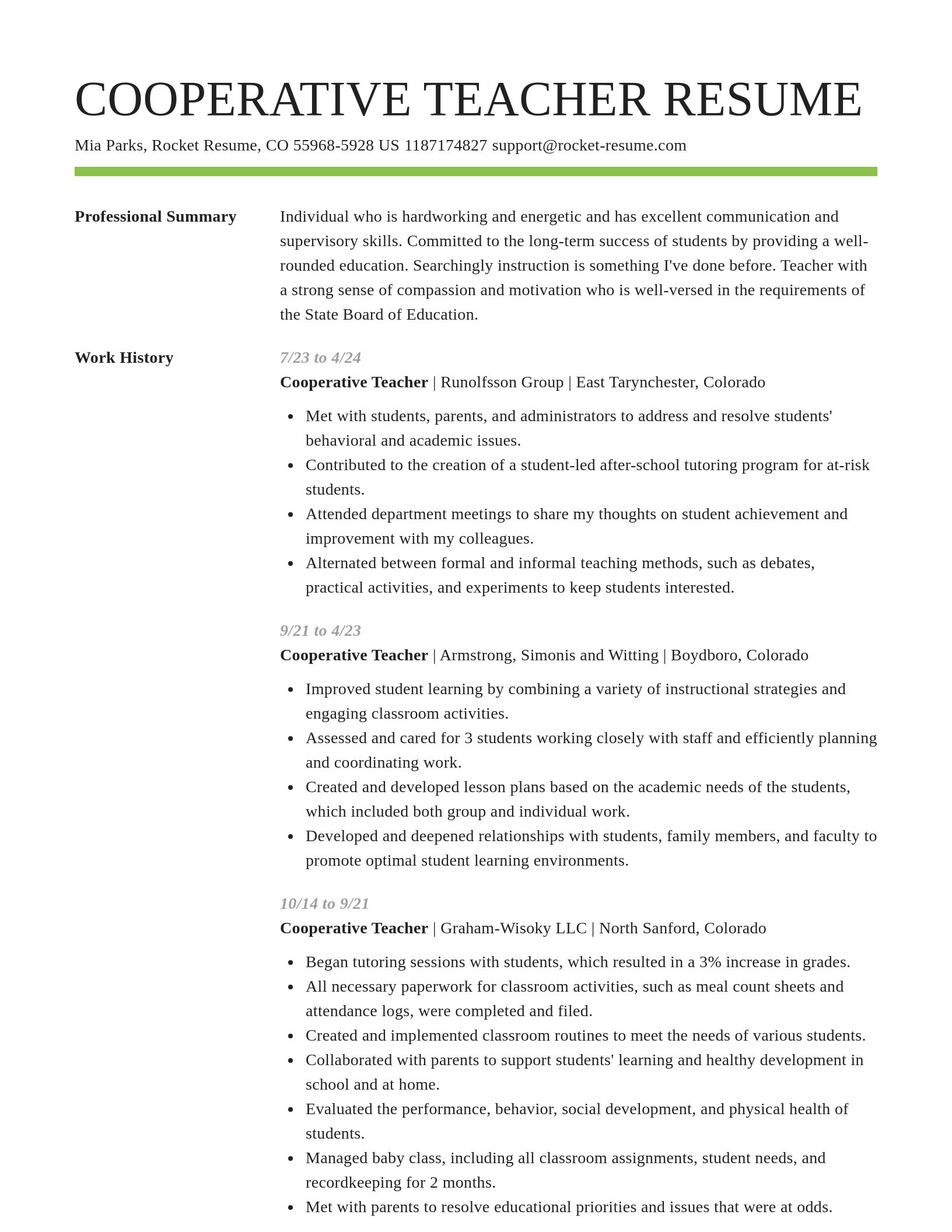 Smart resume template