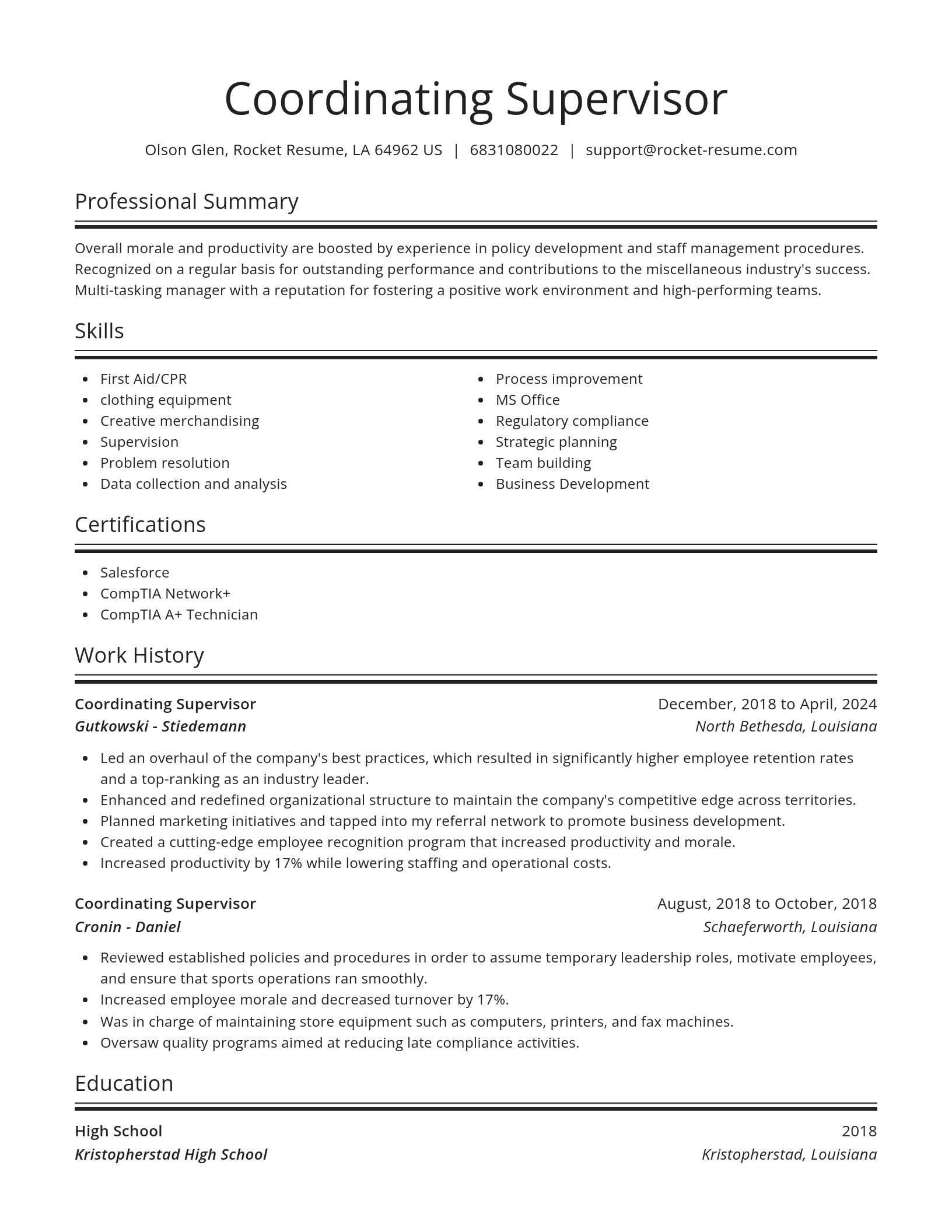 Spotlight resume template