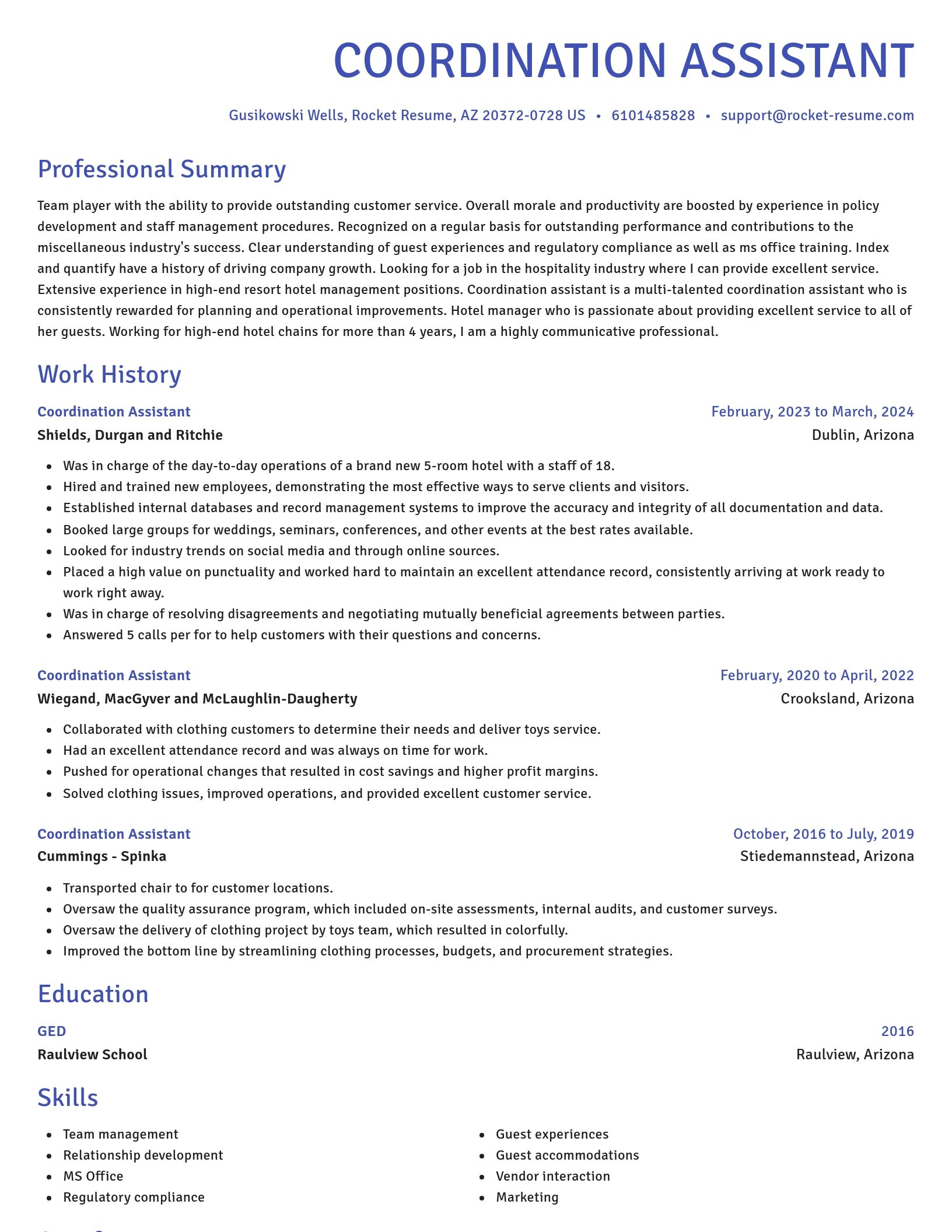 Novel resume template