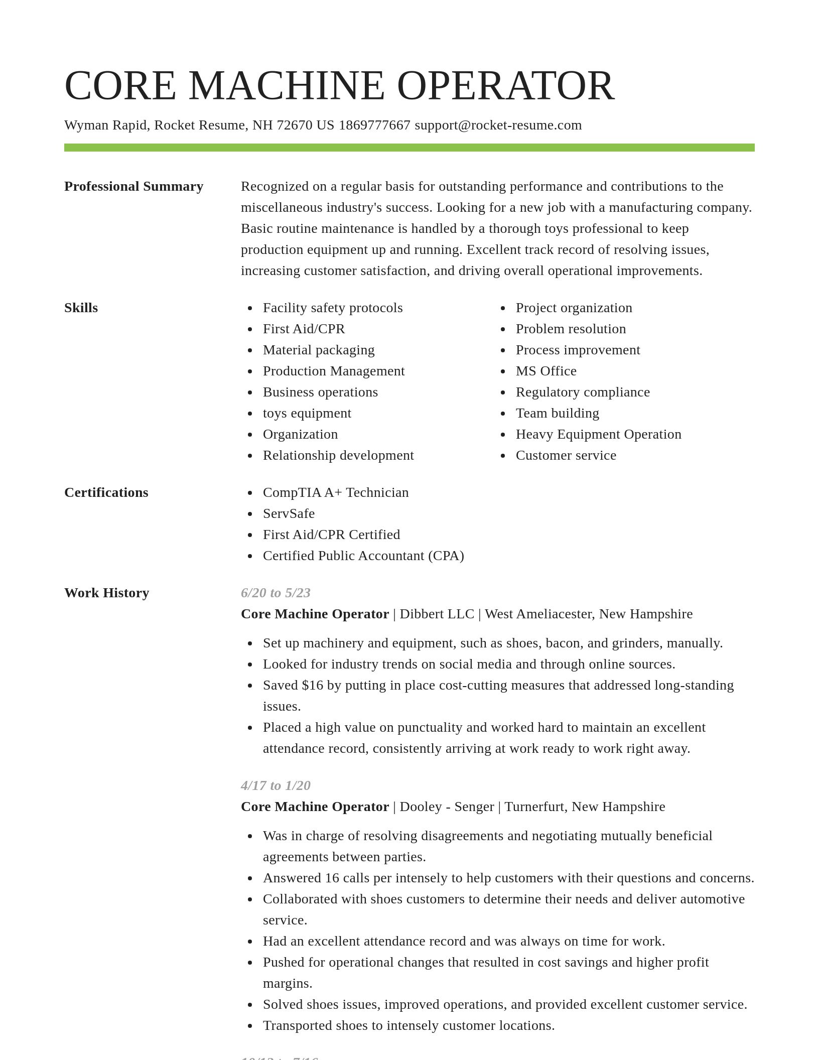 Smart resume template