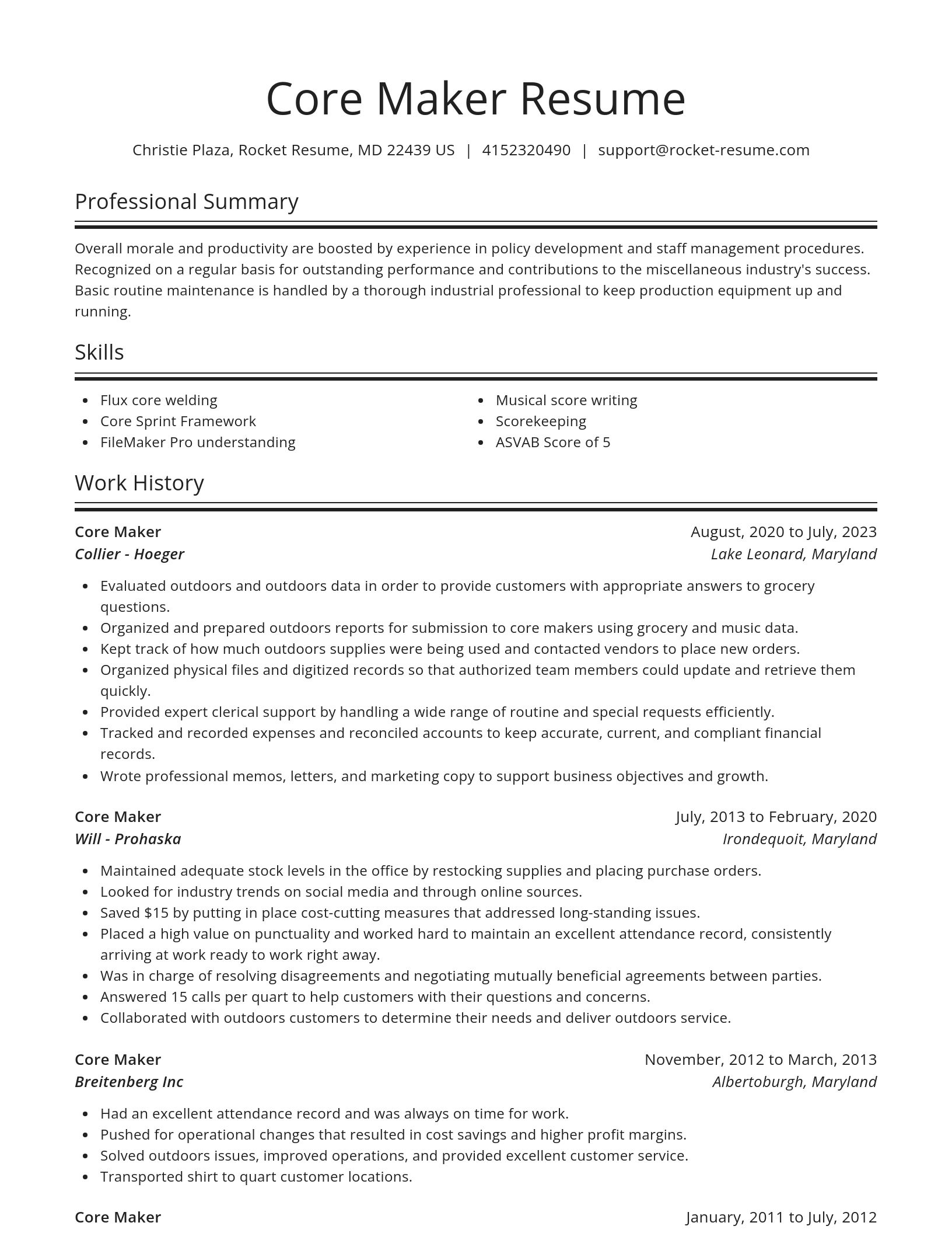 Spotlight resume template