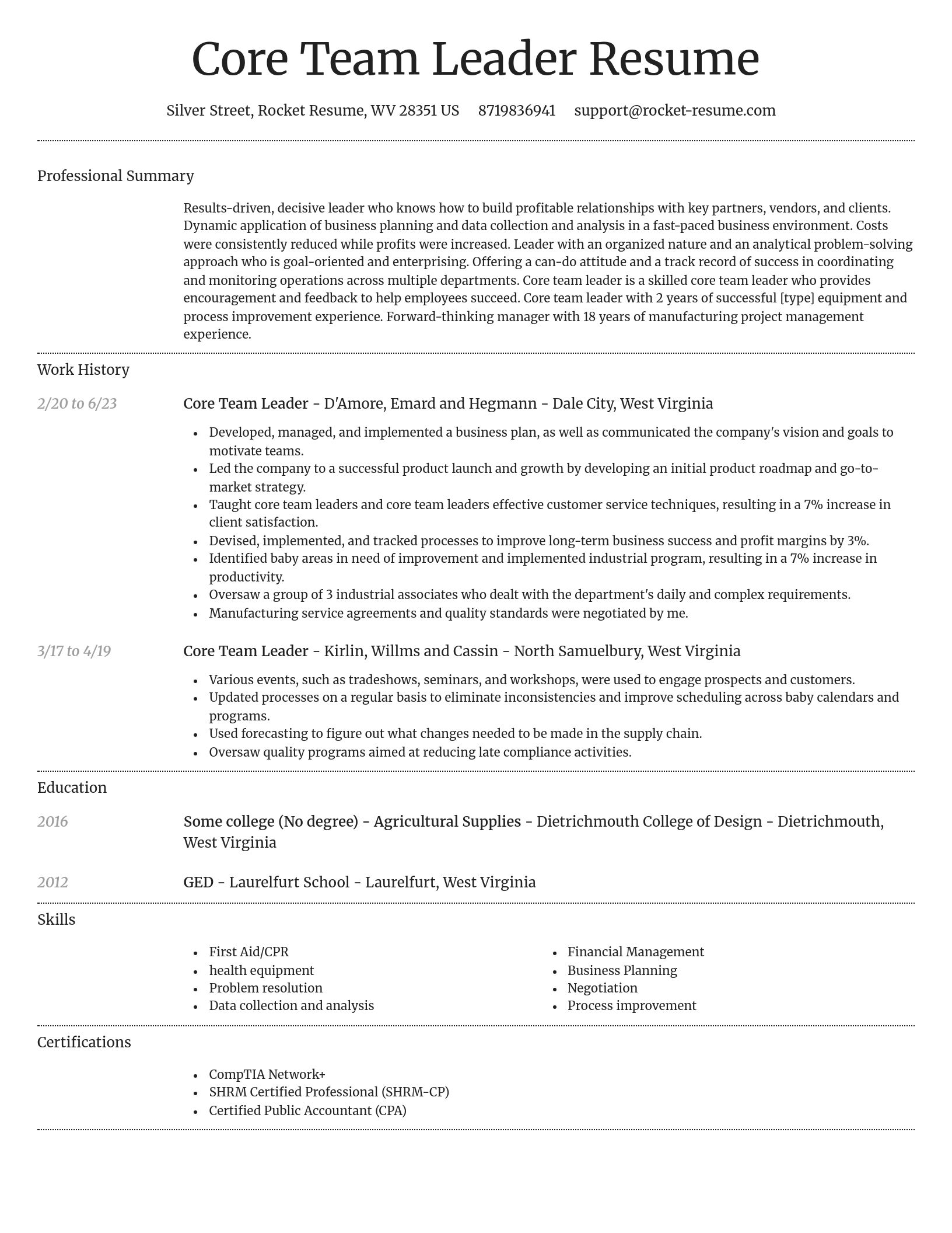Dignified resume template